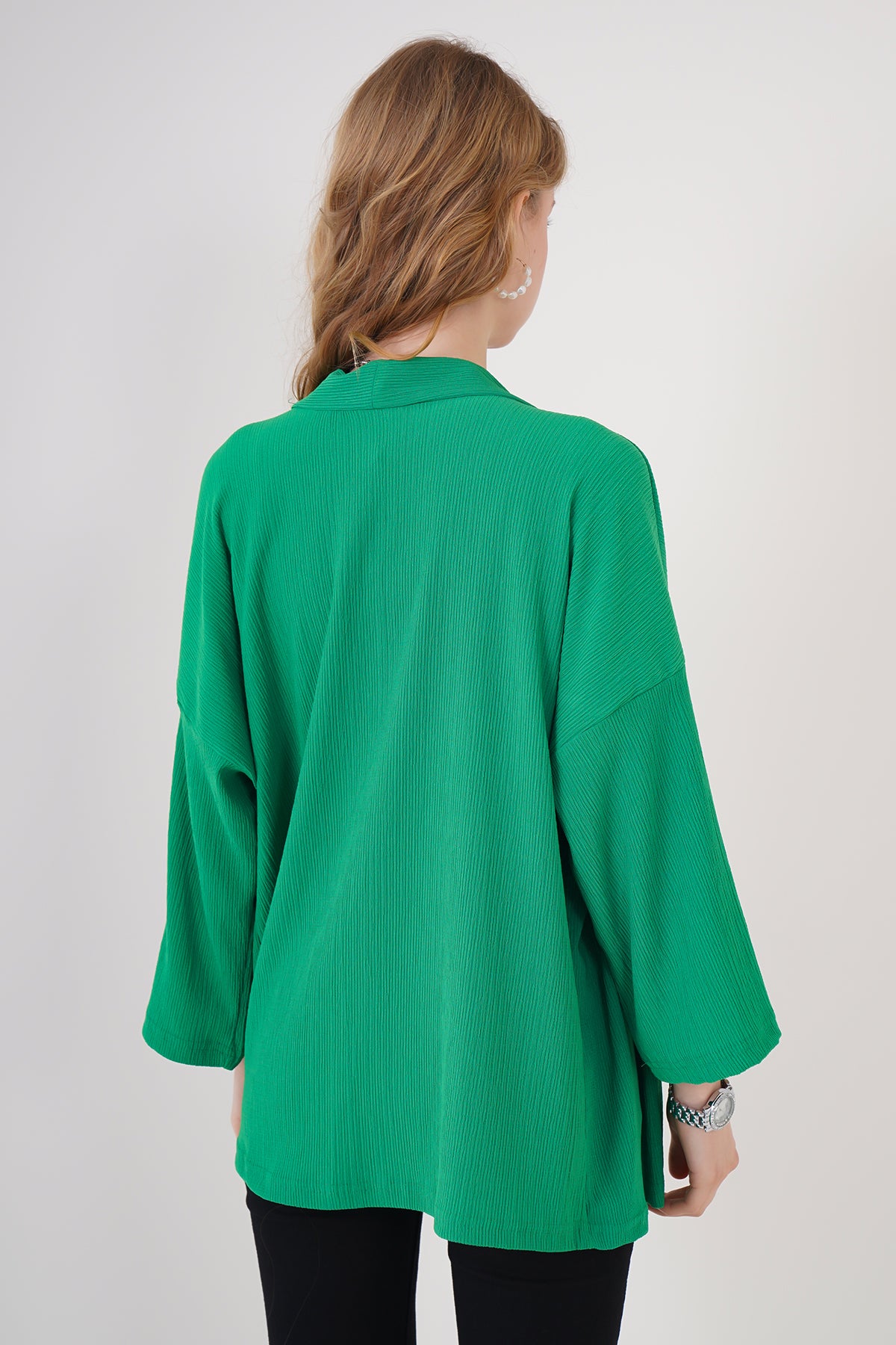 Image of 5862 Örme Kimono - Yeşil