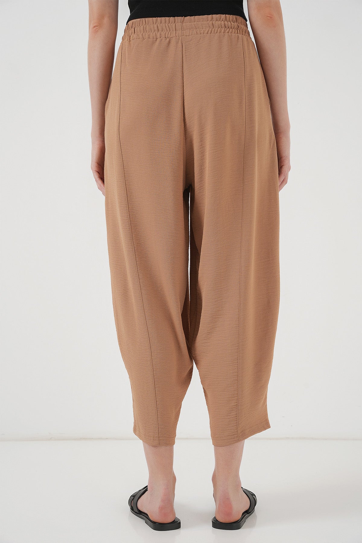 Image of 6591 Dokuma Şalvar Pantolon - Camel