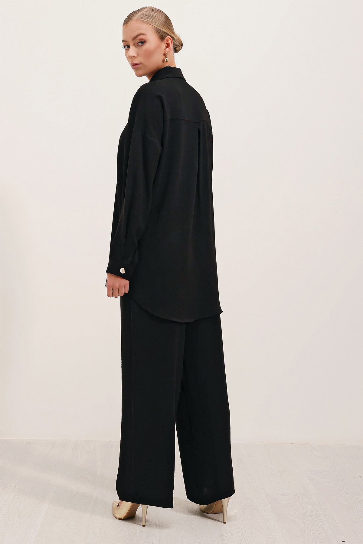 Image of 6631 Oversize Alt-Üst Takım - Siyah