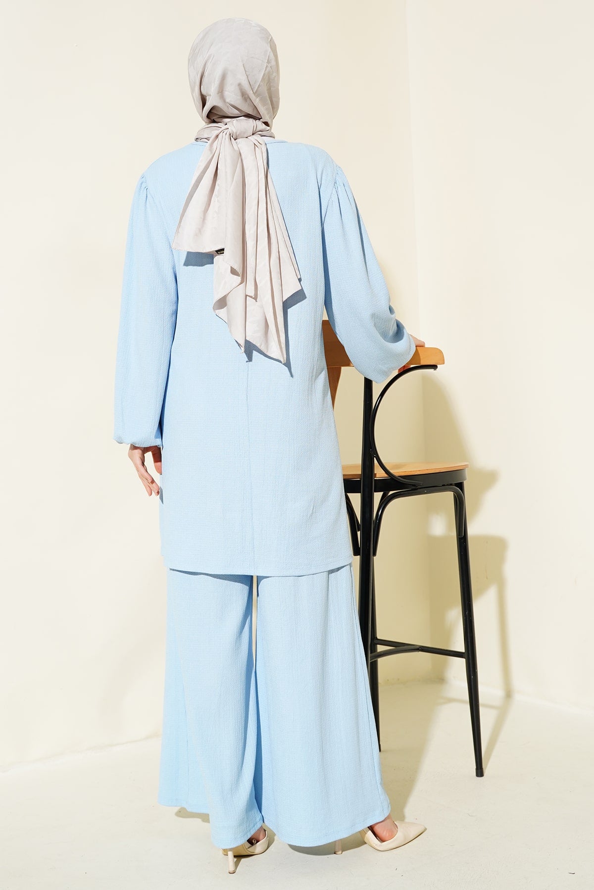 Image of Kadın Mavi Tunik Pantolon Alt Üst Takım 6663