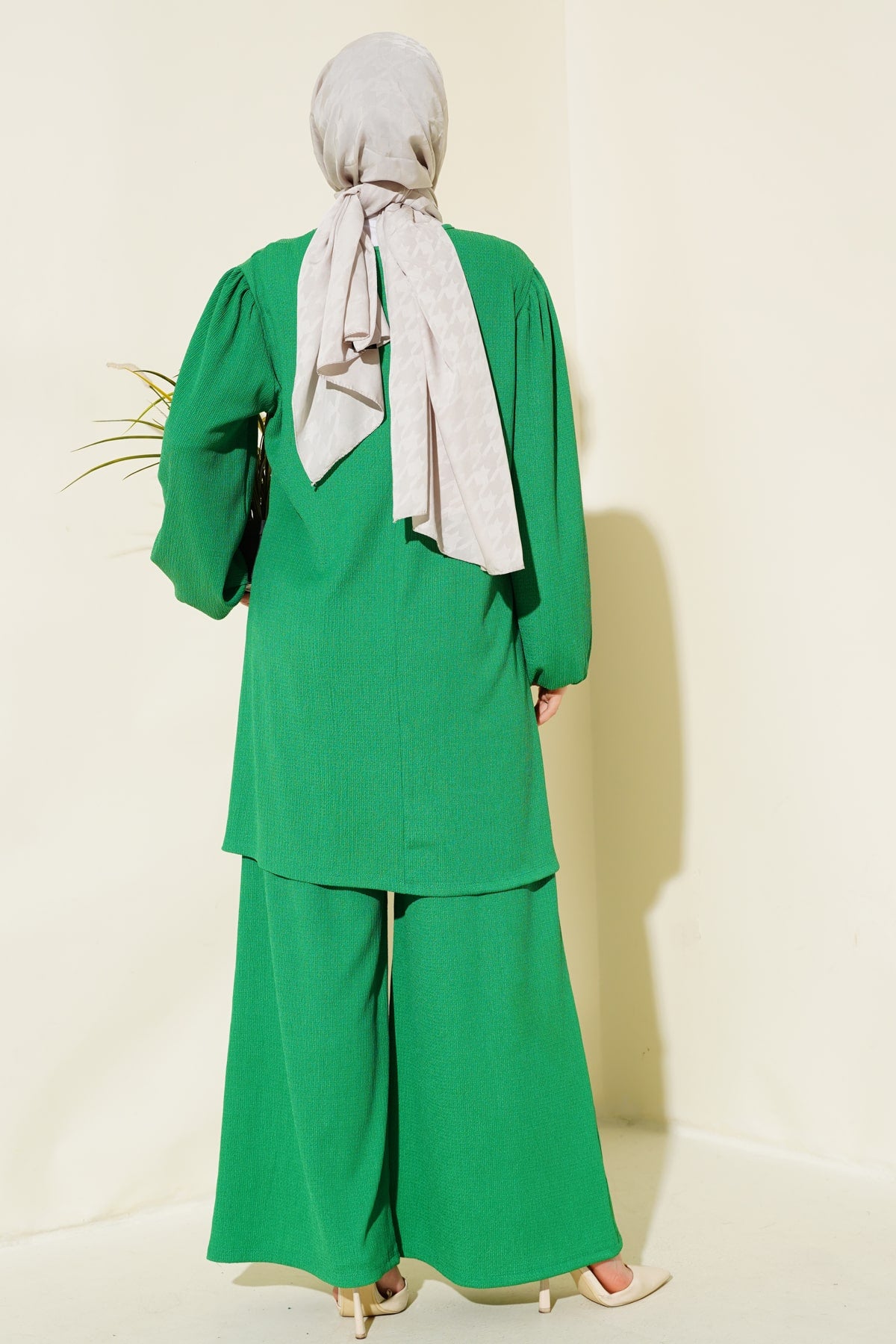 Image of Kadın Yeşil Tunik Pantolon Alt Üst Takım 6663