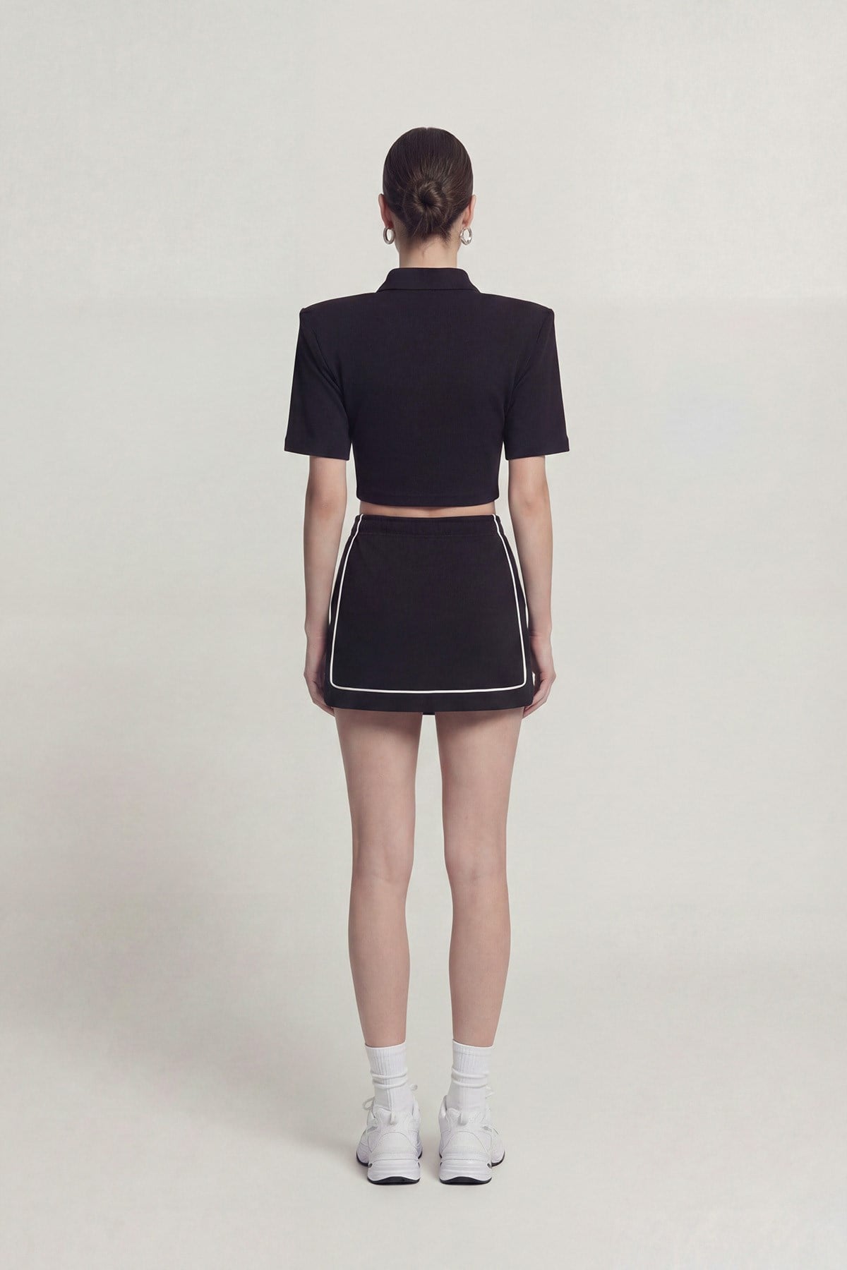 Image of Vatkalı Polo Yaka Carolyn T-Shirt Siyah