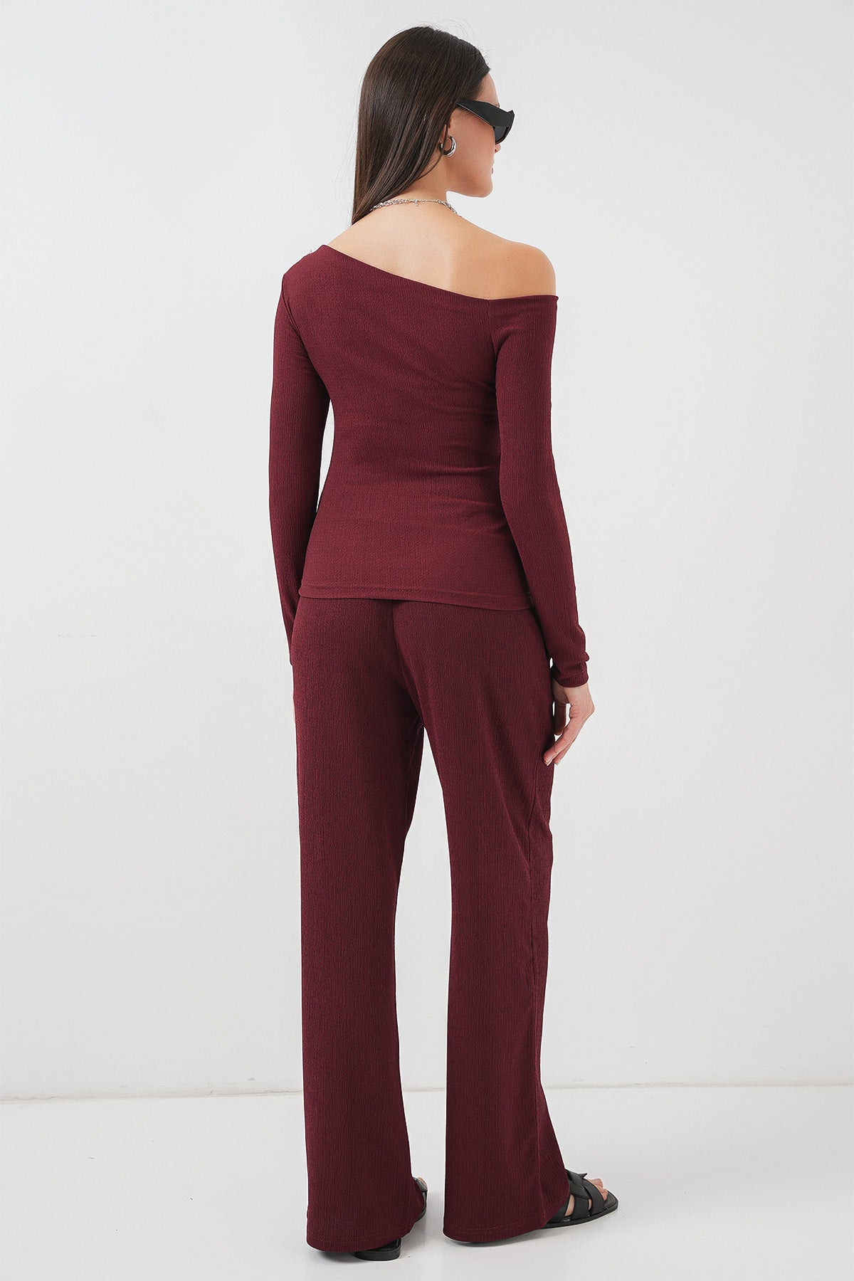 Image of Set 6708 cu umeri jos - Burgundy
