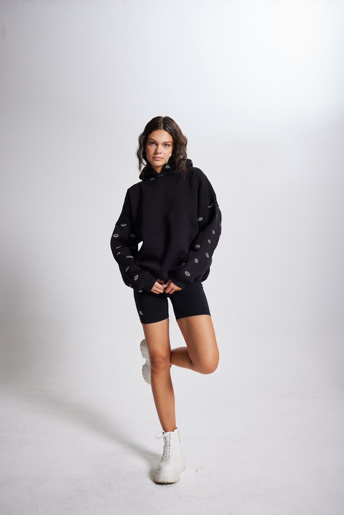 Image of Oversize Kapüşonlu Unisex Eye Sweat Siyah