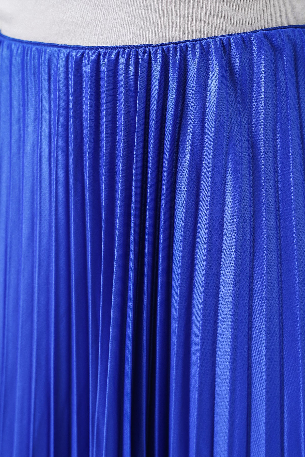 Image of 8009 Leather-Look Pleated Skirt - Navy Blue