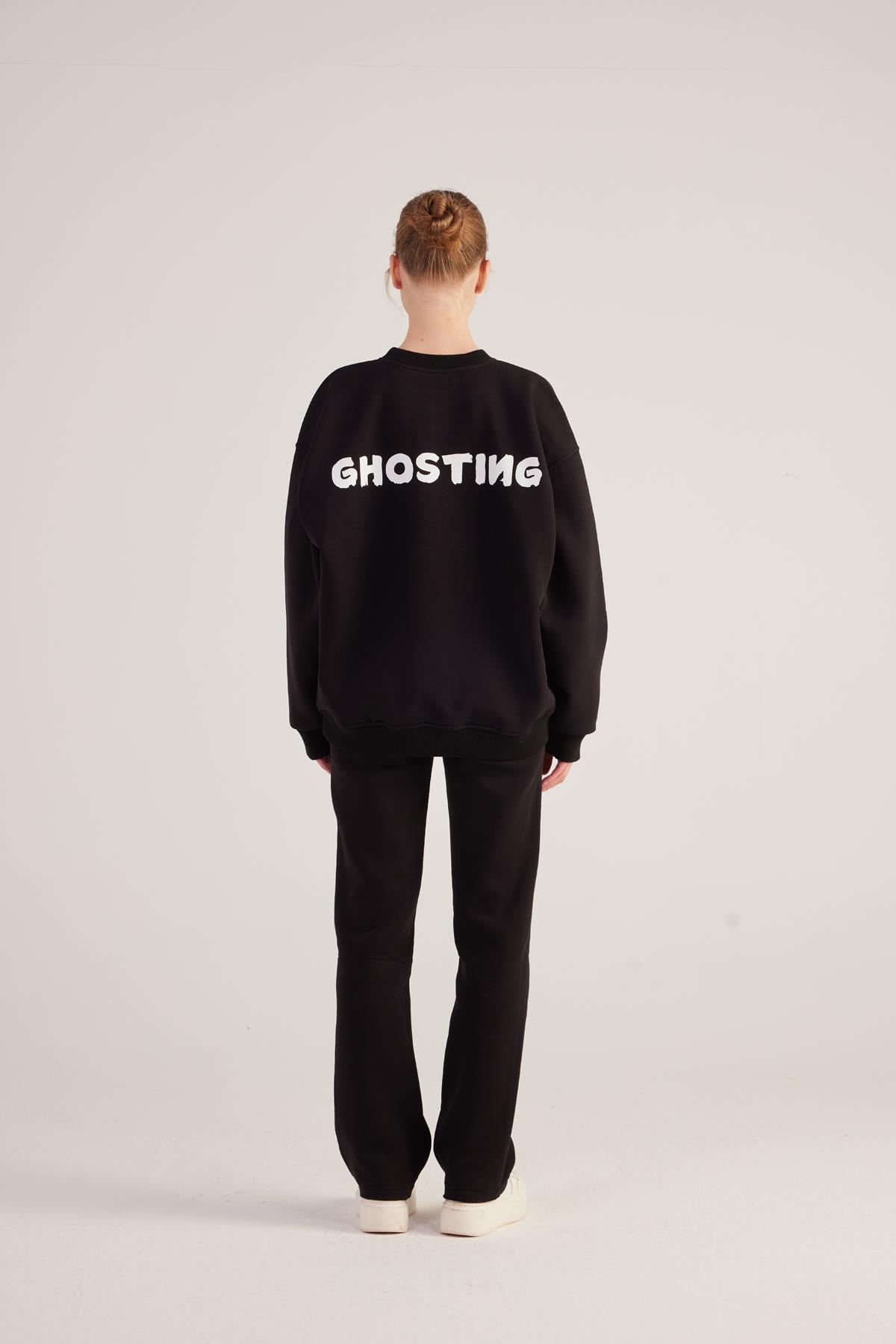 Image of Oversize Kesin Unisex Ghosting Sweatshirt Siyah