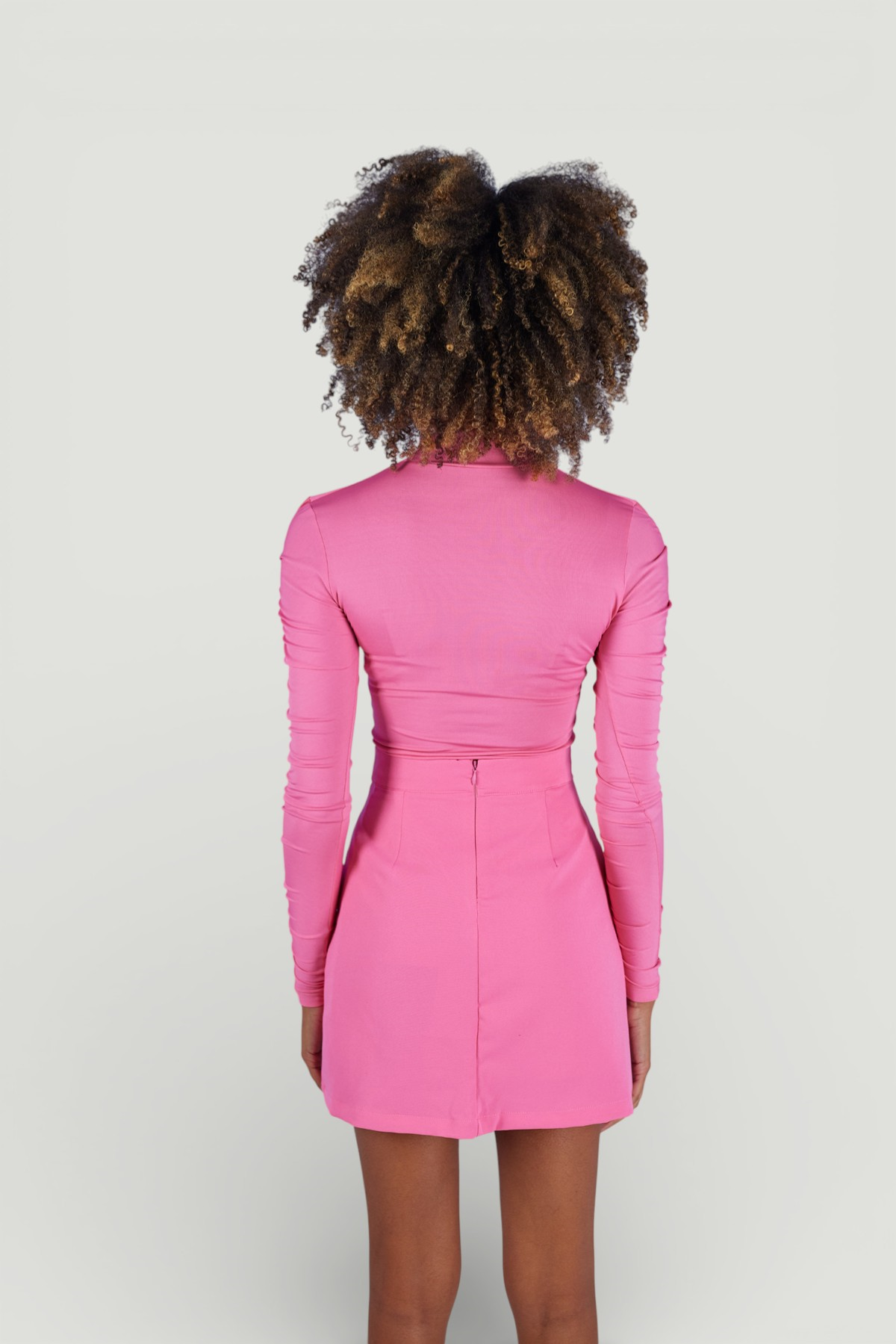 Image of Drape Detaylı Yarım Balıkçı Draped Bluz Pembe