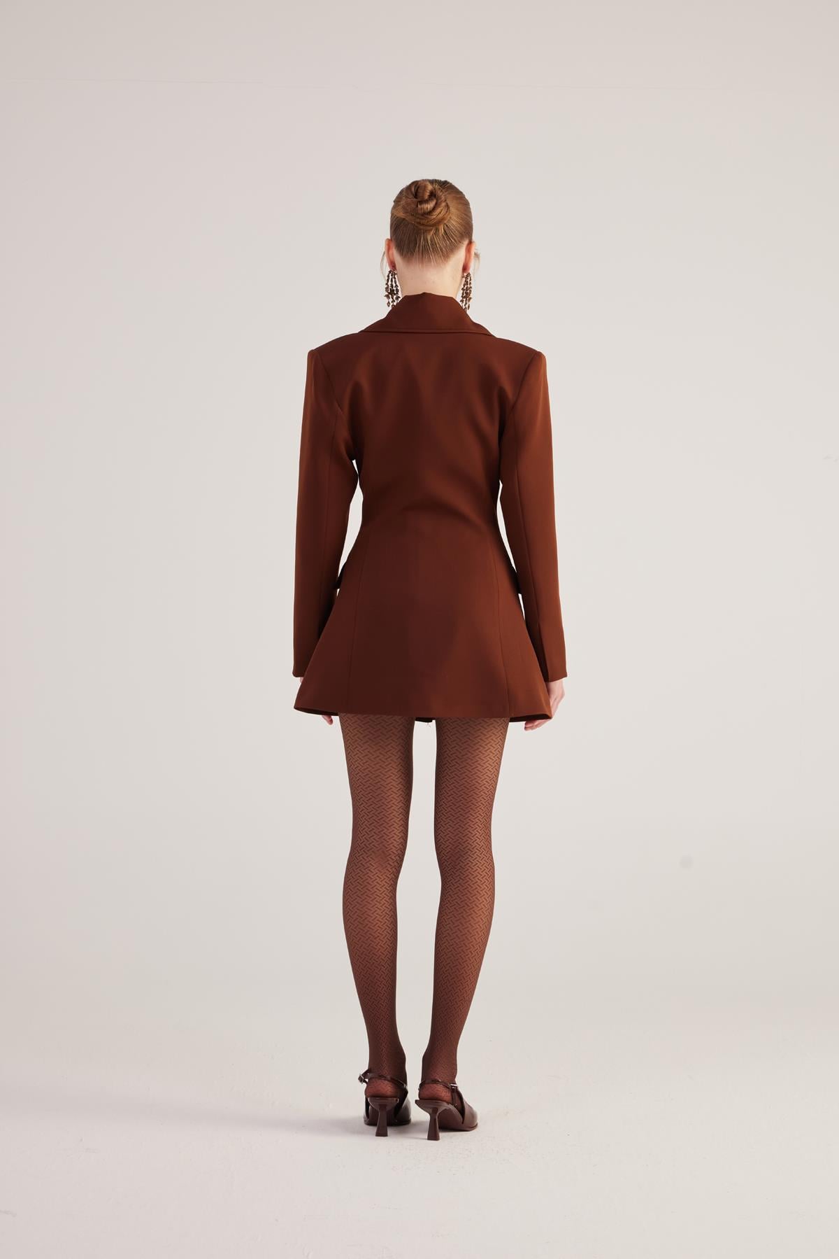 Image of Belden Oturmalı Fit Kesim Deja Blazer Ceket Kahve