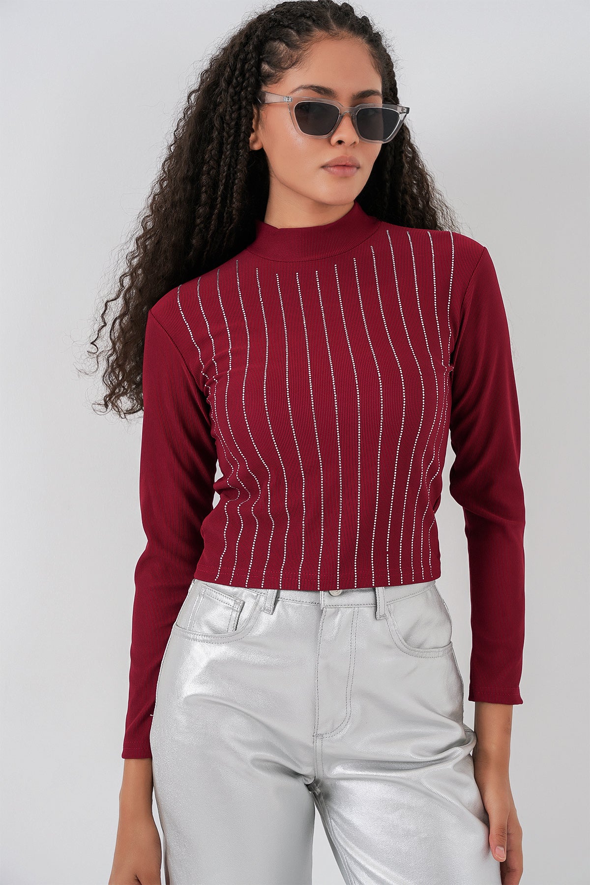Image of 922 Taşlı Body - Bordo