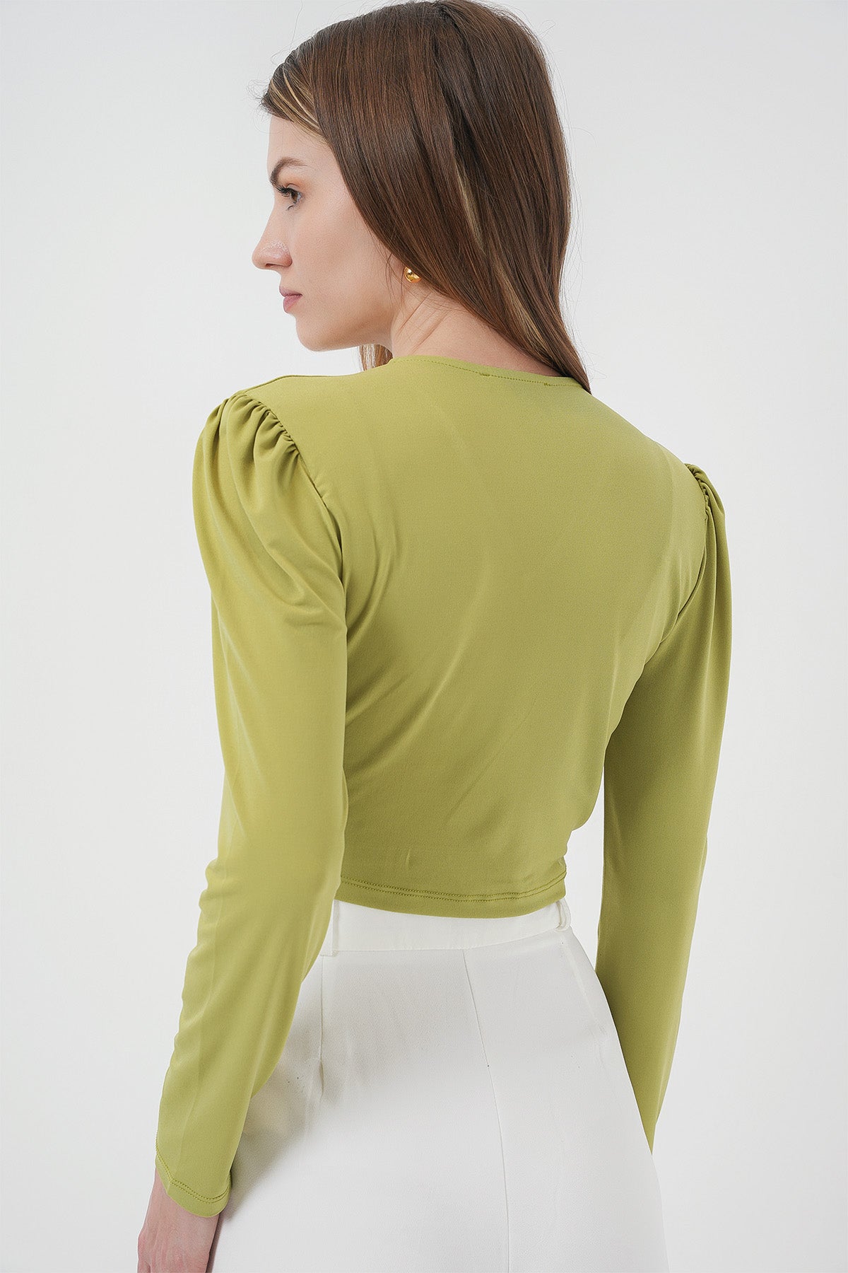 Image of Bluză scurtă Sandy 936 - Verde închis