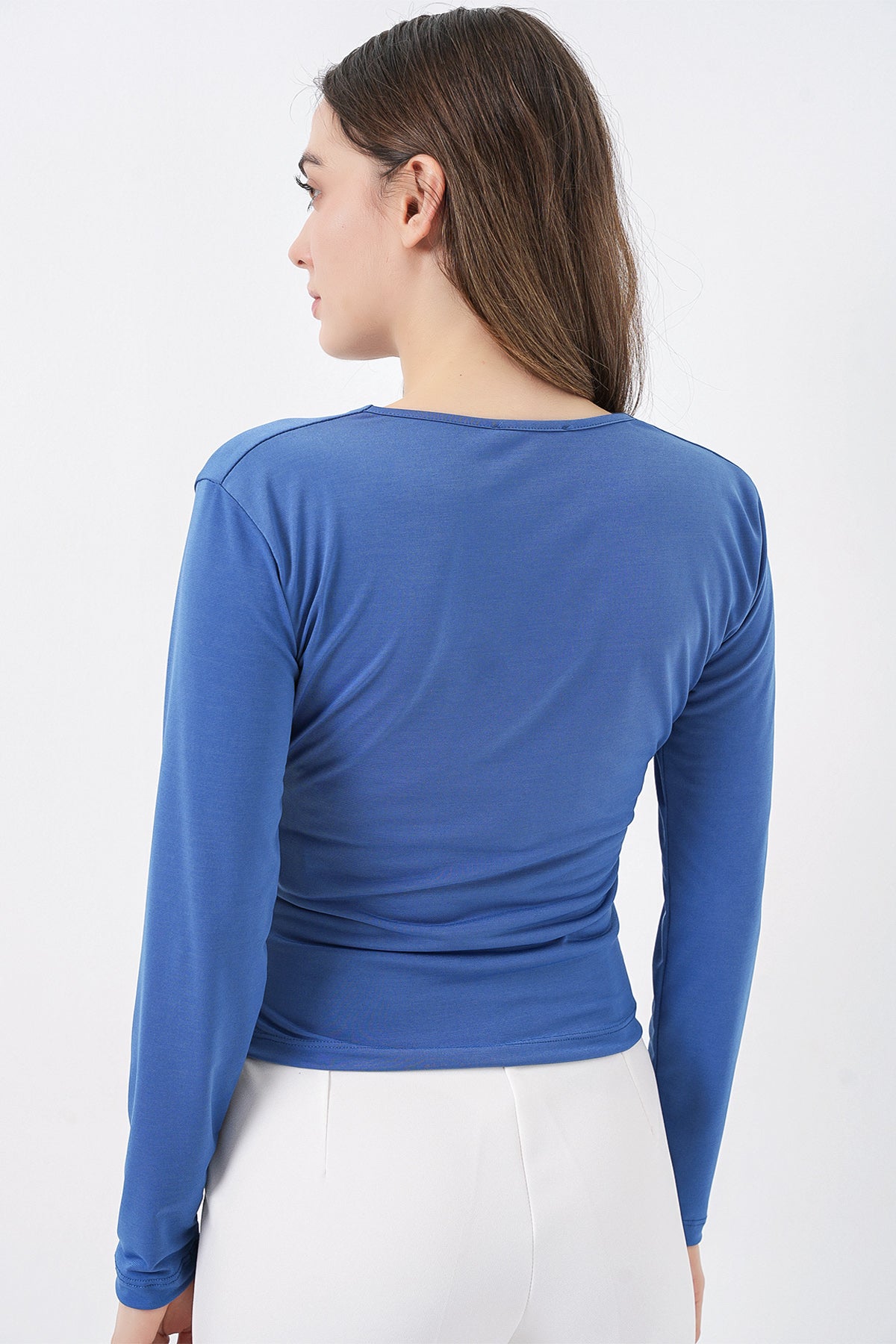 Image of 939 Anvelop Yaka Sandy Bluz - İndigo