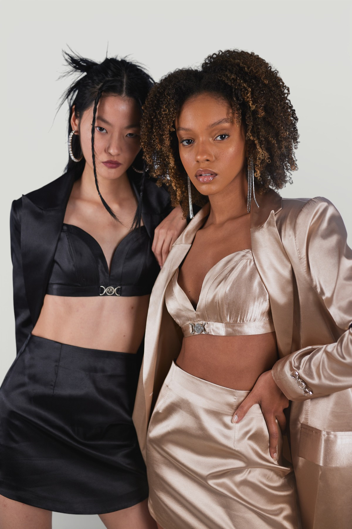 Image of Askılı Crop Saten Fancy Büstiyer Bej