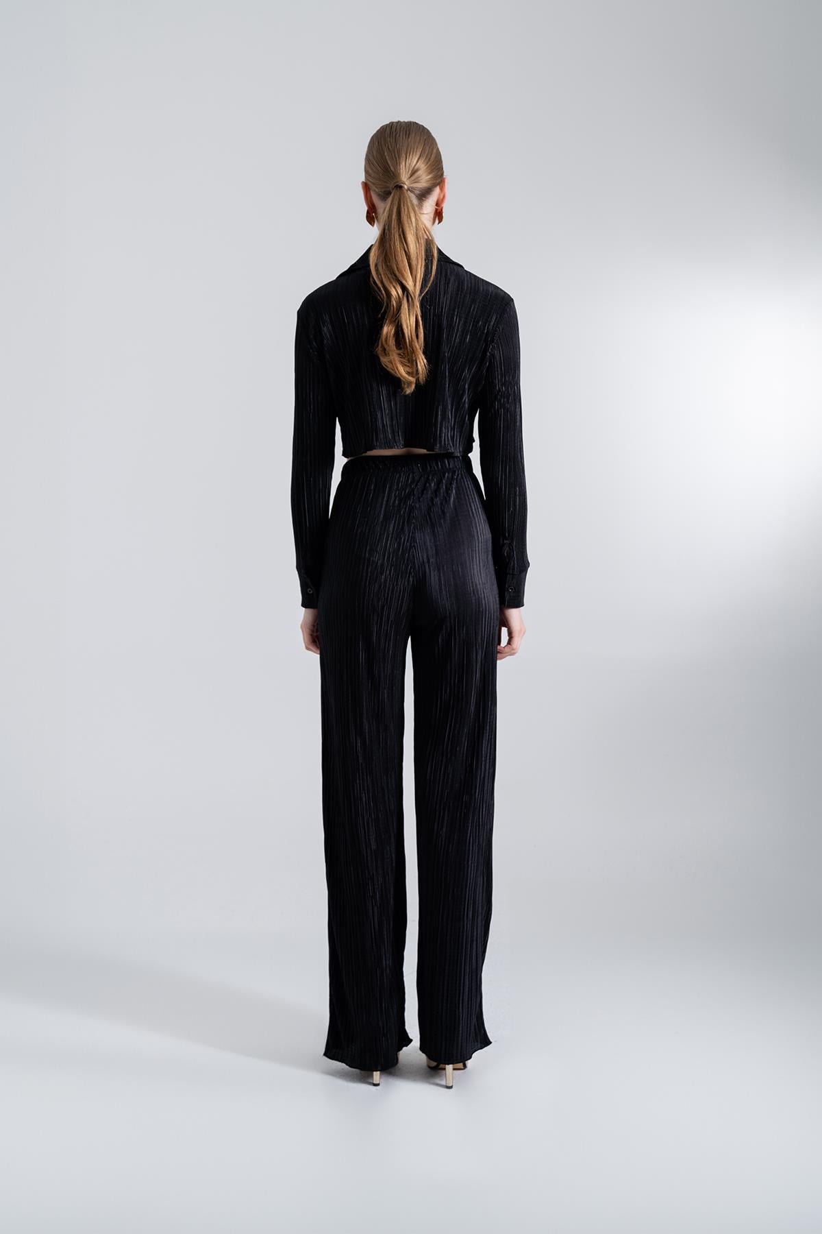 Image of Beli Lastikli Esnek Comfy Pantolon Siyah
