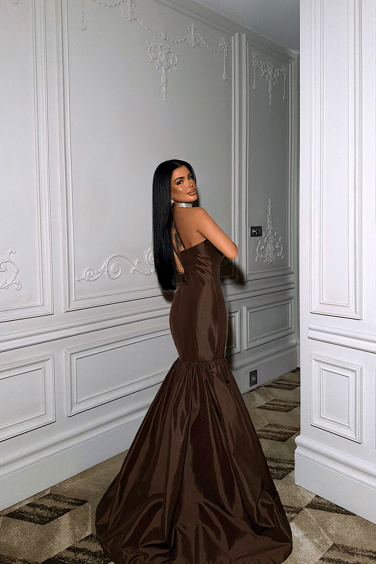 Image of Acı Kahve Borgena Abiye ATE-4420