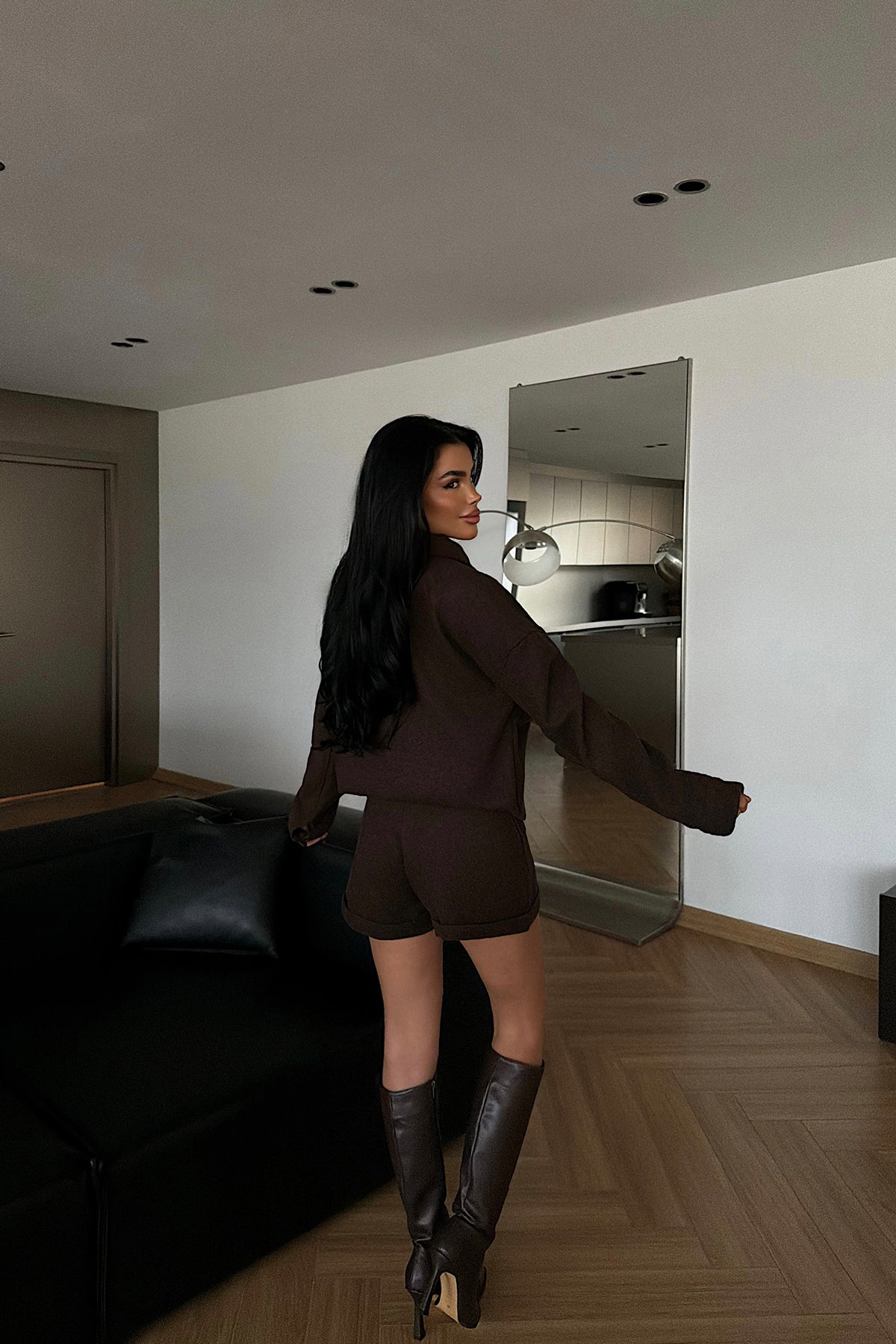 Image of Acı Kahve Marner şort ceket takım ATE-4488