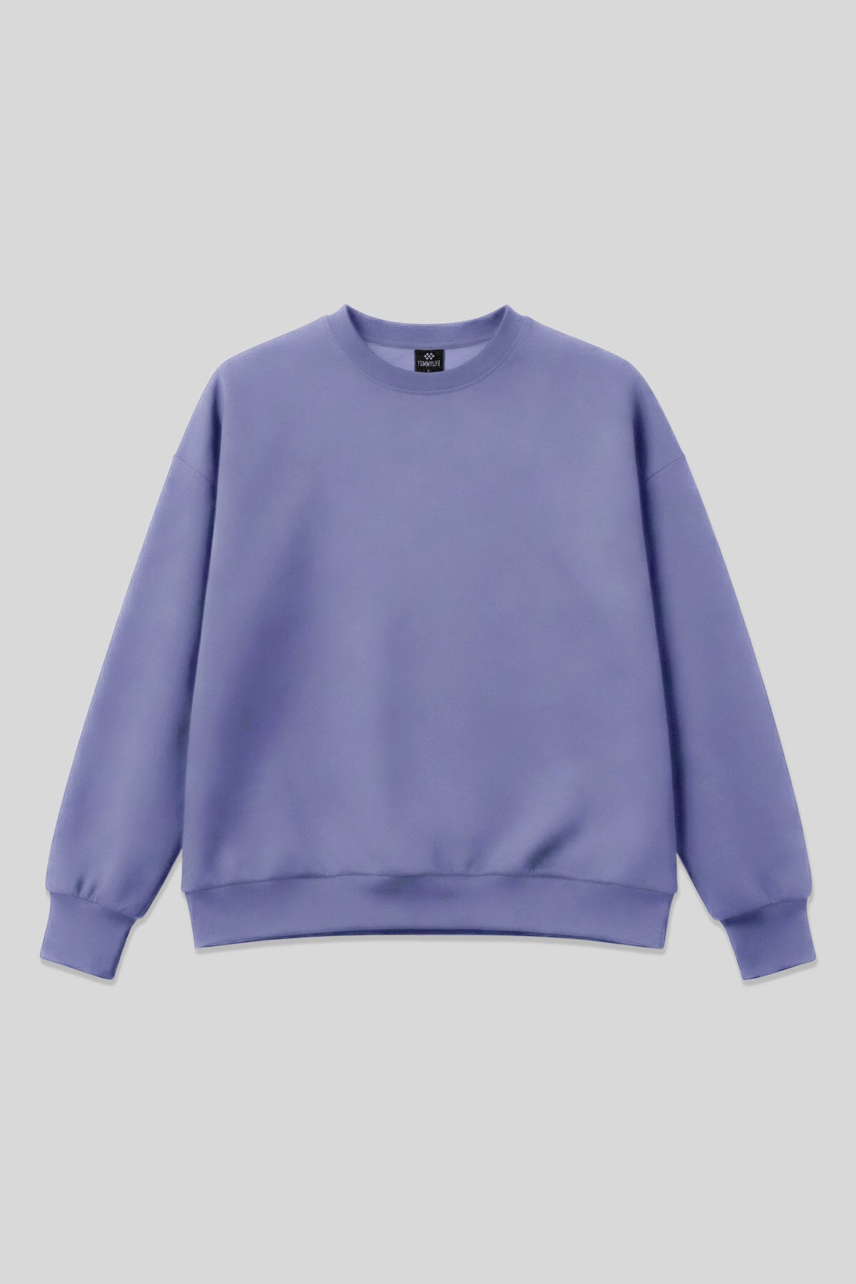 Image of Açık Eflatun Basic O Yaka Oversize Kadın Sweatshirt - 97053