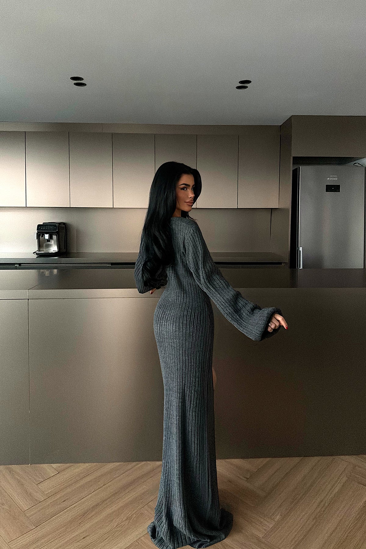 Image of Antrasit Ophelie Triko Elbise ATE-4460