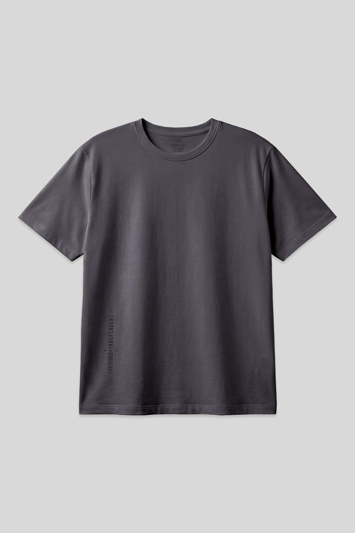 Image of Antrasit Baskılı O Yaka Rahat Form Battal Büyük Beden Erkek T-Shirt - 88472