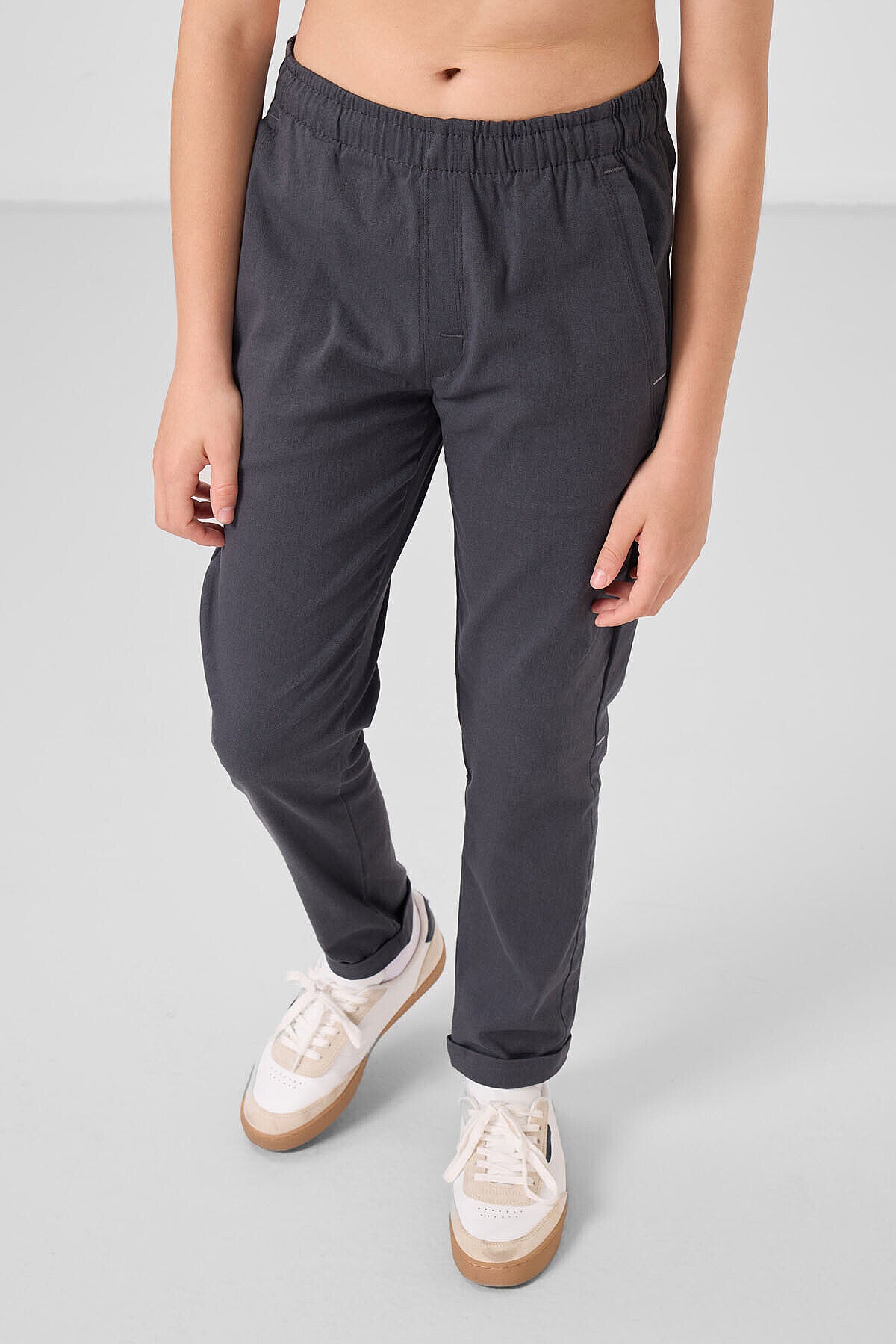 Image of Antrasit Standart Fit Dokuma Hafif Esnek Chino Erkek Çocuk Pantolon - 11272