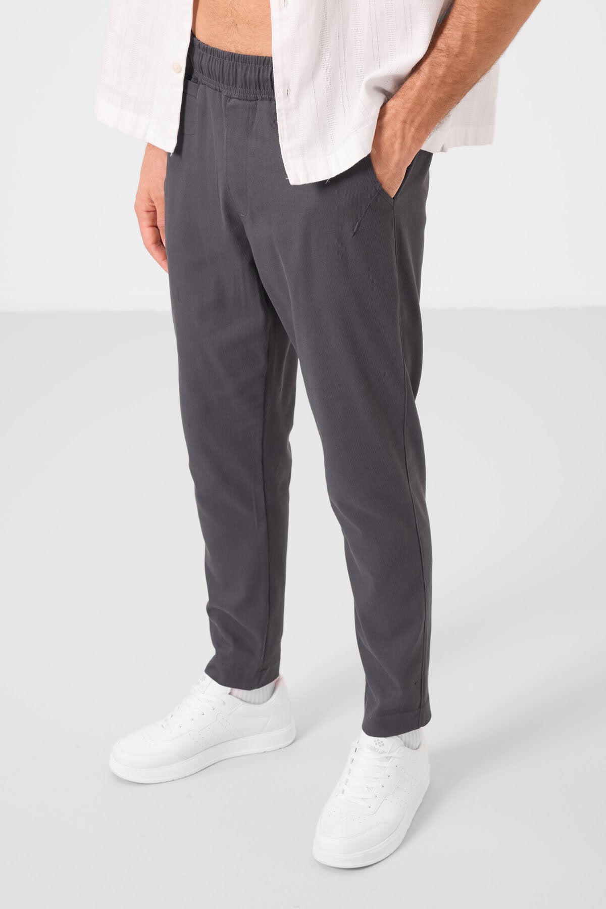 Image of Antrasit Standart Fit Dokuma Hafif Esnek Chino Erkek Pantolon - 82177