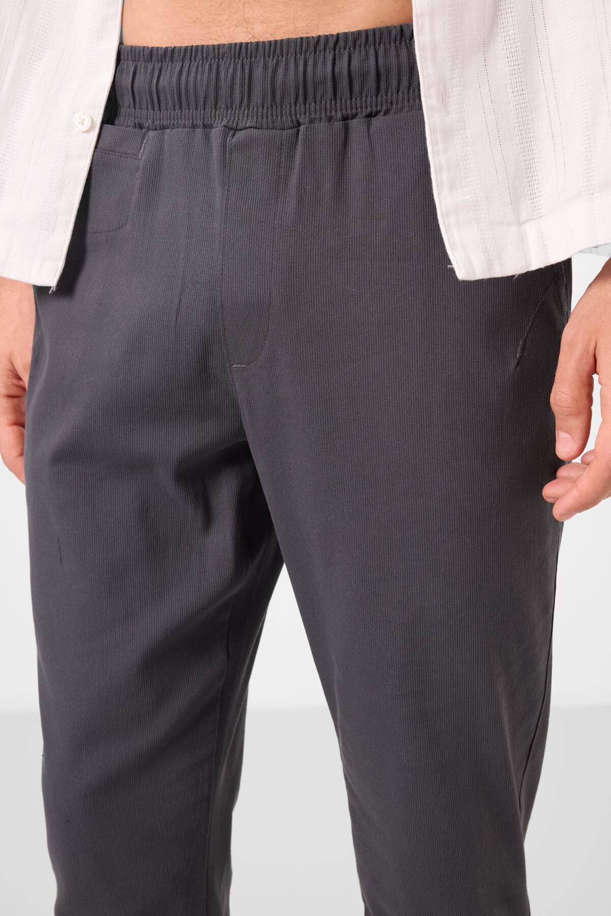 Image of Antrasit Standart Fit Dokuma Hafif Esnek Chino Erkek Pantolon - 82177
