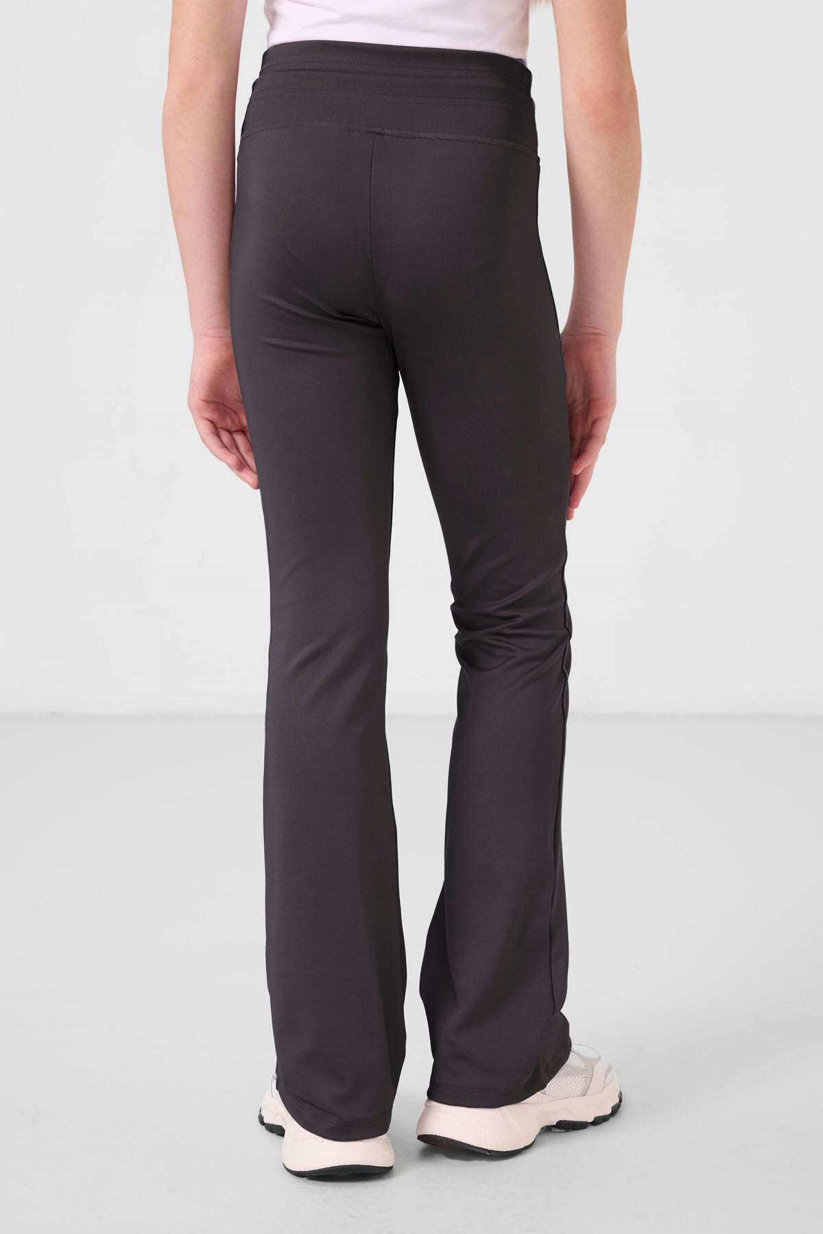 Image of Antrasit Esnek Standart Fit Basic Performans İspanyol Paça Kız Çocuk Tayt - 75193