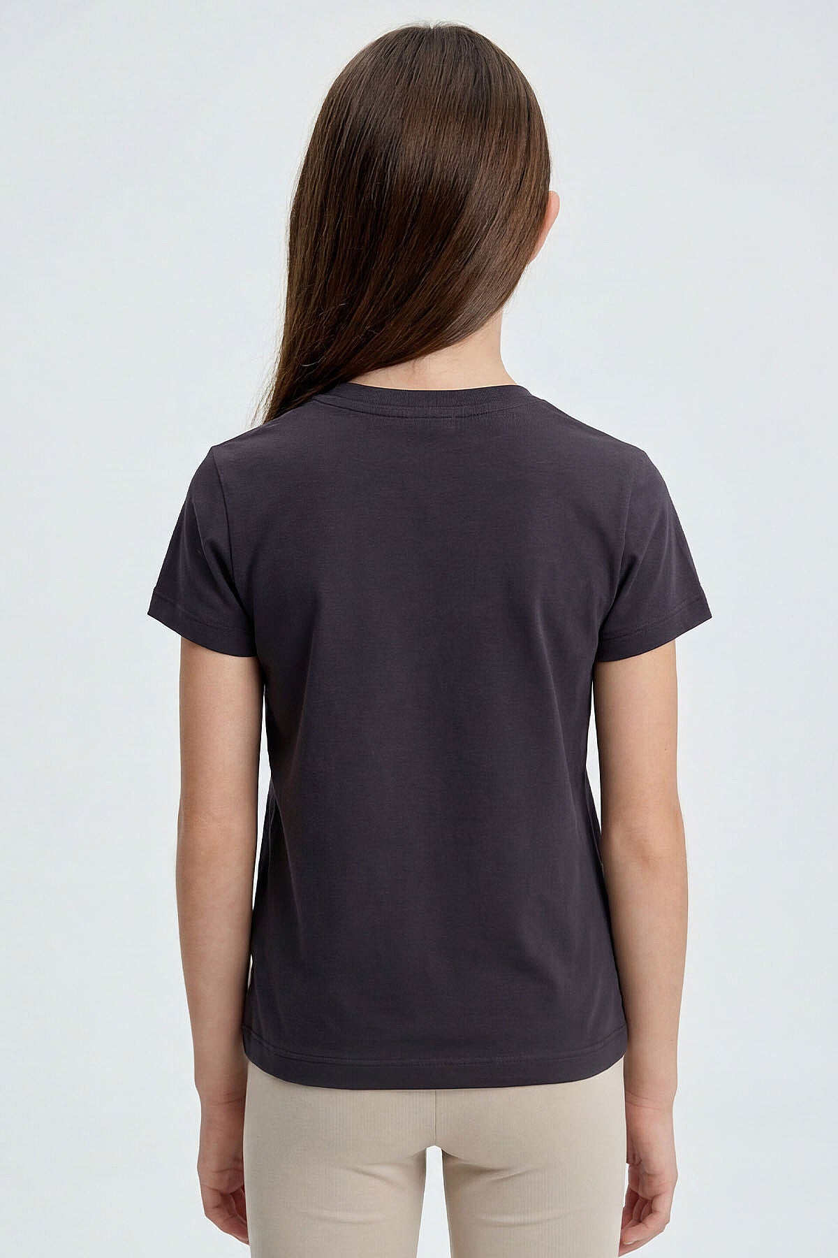 Image of Antrasit O Yaka Standart Fit Basic Unisex Çocuk T-Shirt - 11328