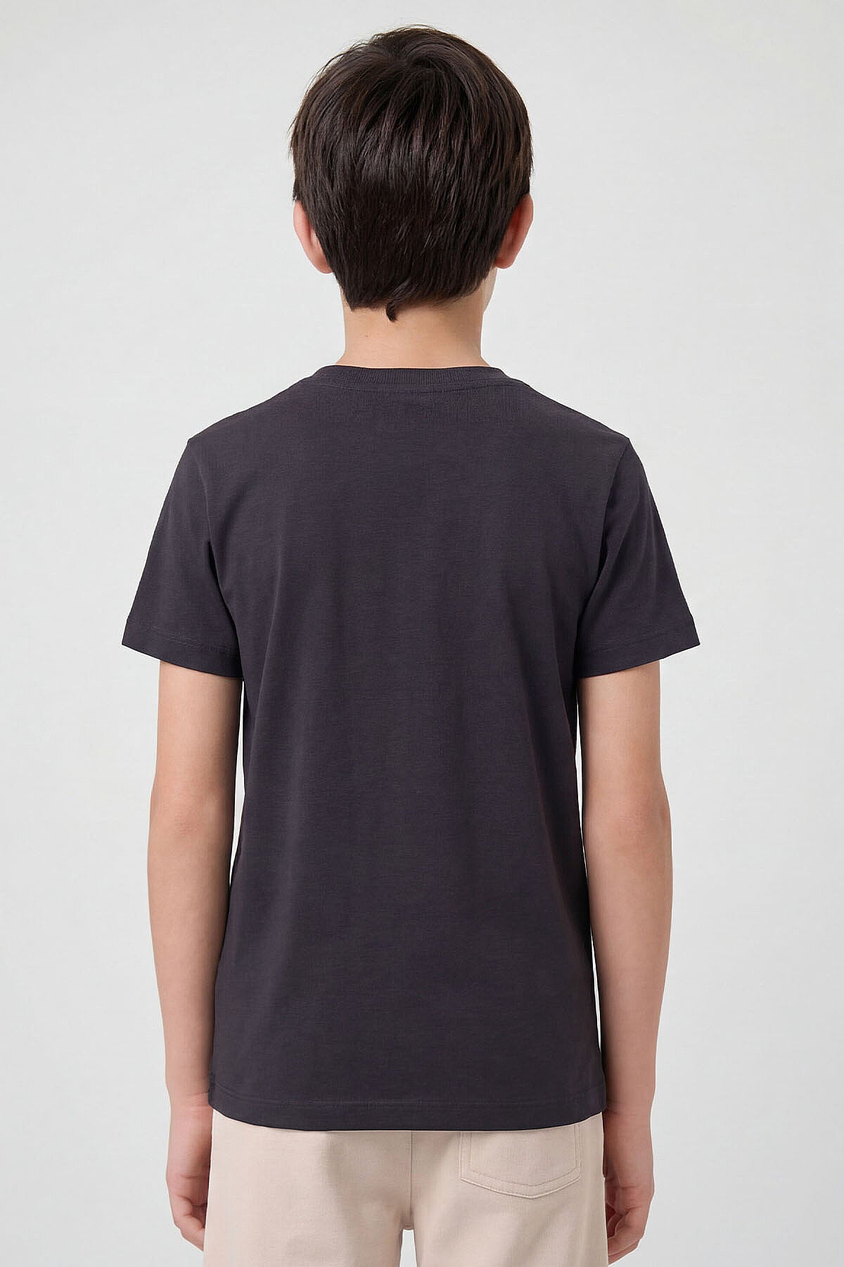 Image of Antrasit O Yaka Standart Fit Basic Unisex Çocuk T-Shirt - 11328