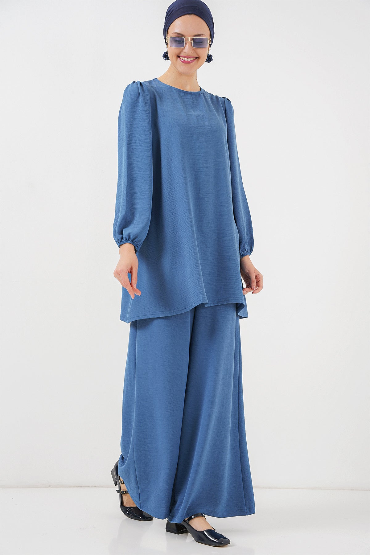 Image of Ayrobin Tunik Pantolon Alt Üst Takım 6712 - İndigo