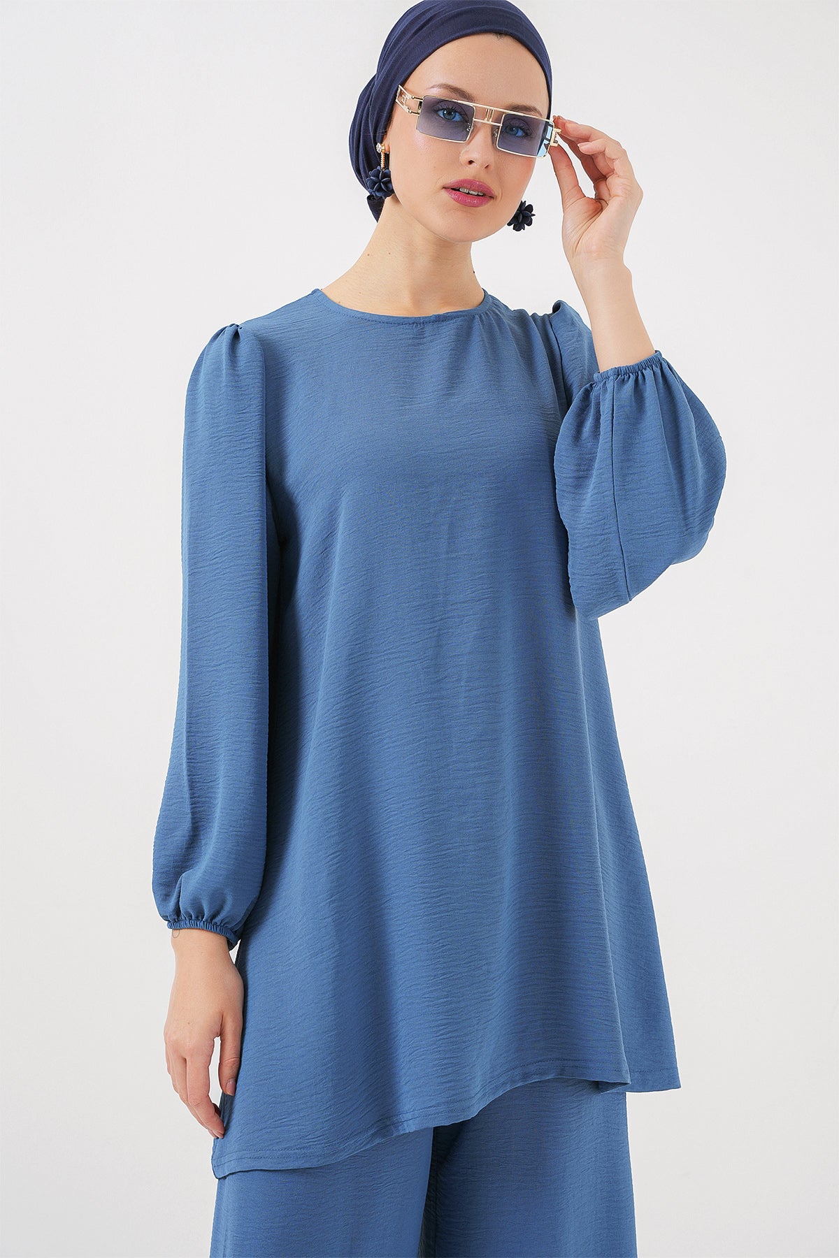 Image of Ayrobin Tunik Pantolon Alt Üst Takım 6712 - İndigo