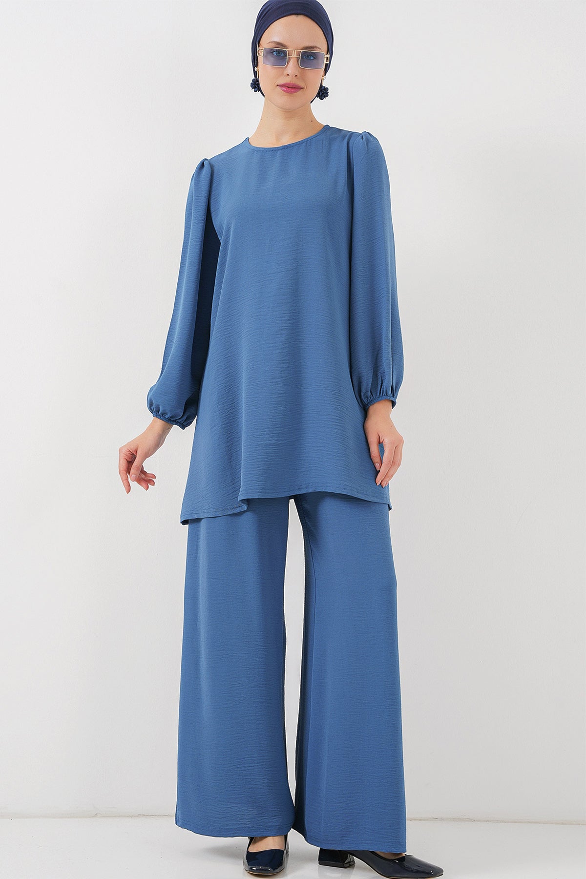 Image of Ayrobin Tunik Pantolon Alt Üst Takım 6712 - İndigo