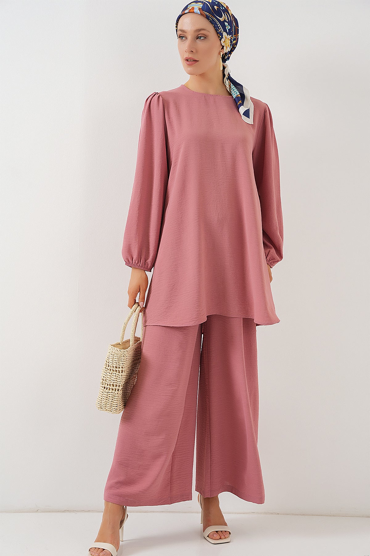 Image of Ayrobin Tunik Pantolon Alt Üst Takım 6712 - Pembe