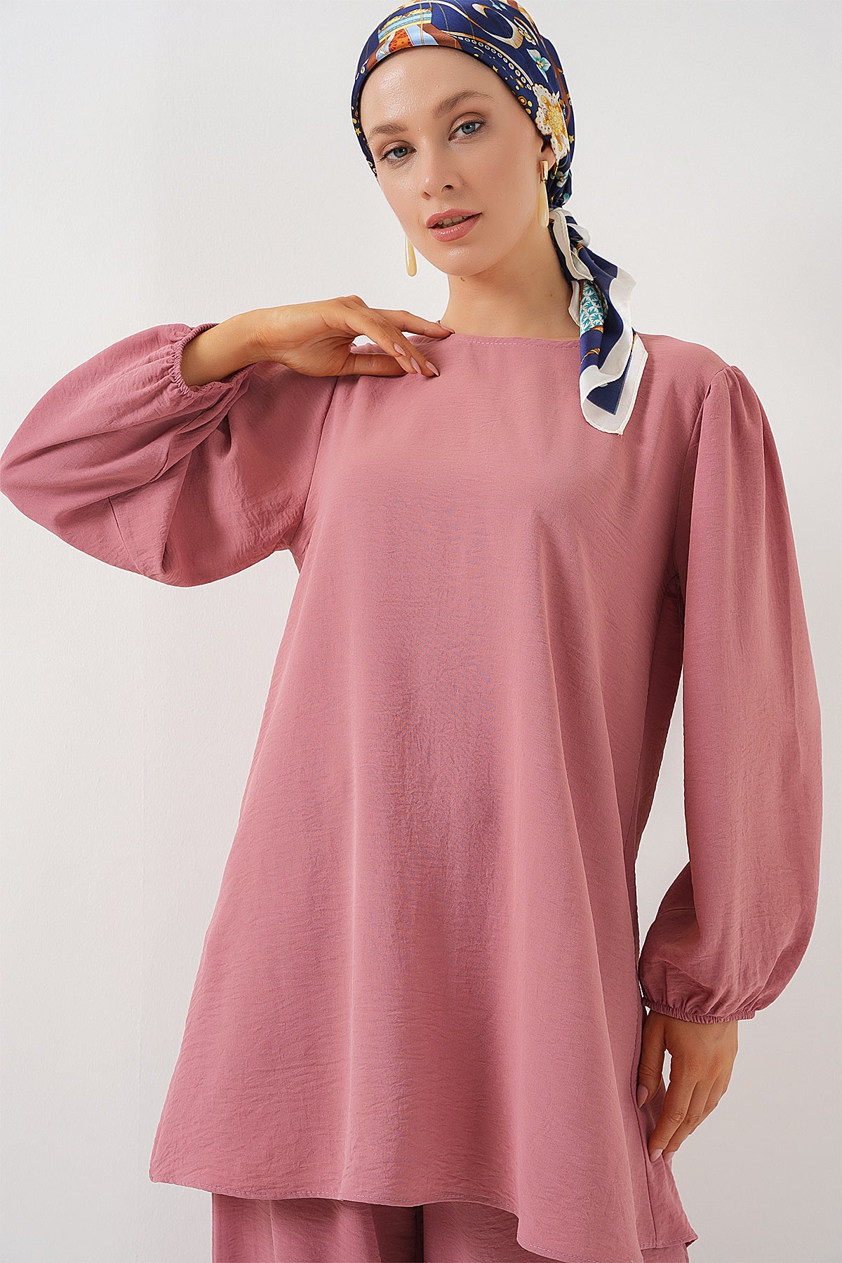 Image of Ayrobin Tunik Pantolon Alt Üst Takım 6712 - Pembe