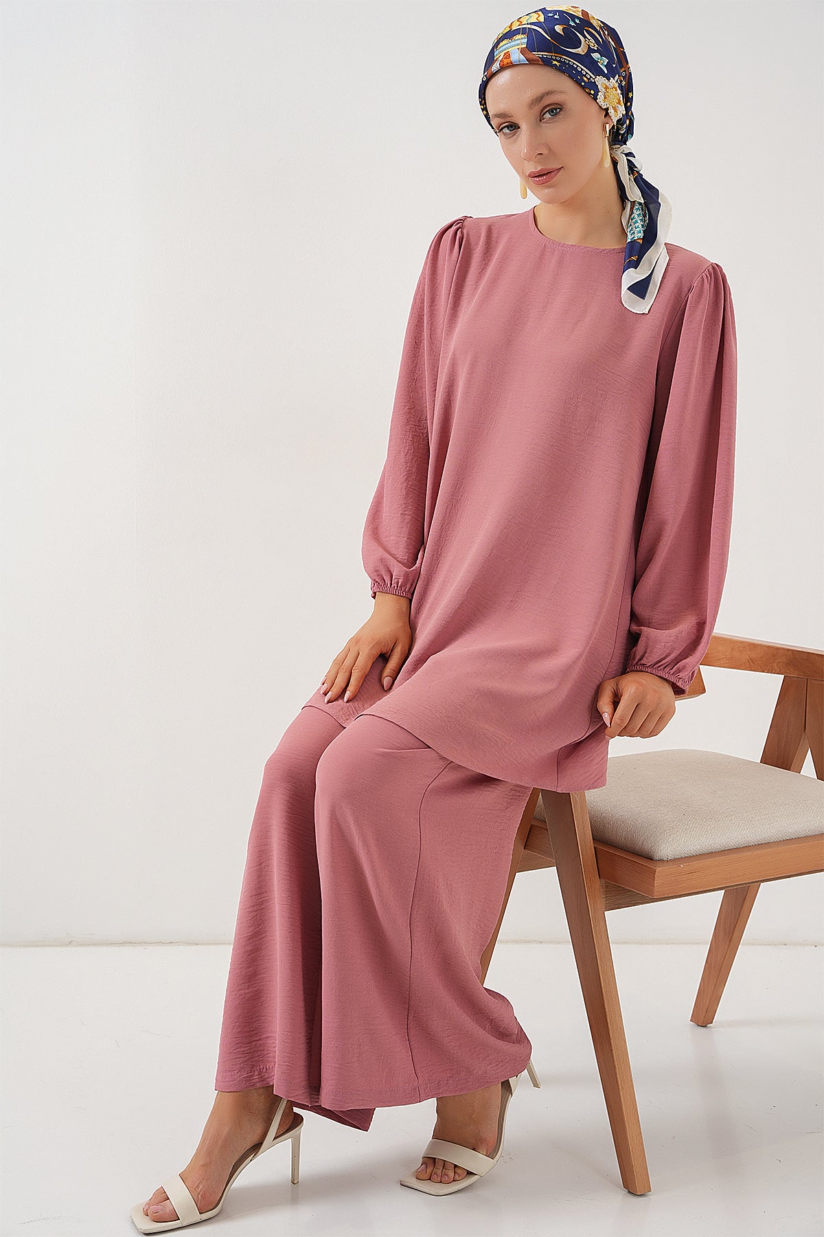 Image of Ayrobin Tunik Pantolon Alt Üst Takım 6712 - Pembe