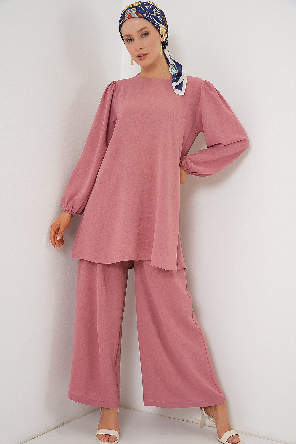 Image of Ayrobin Tunik Pantolon Alt Üst Takım 6712 - Pembe