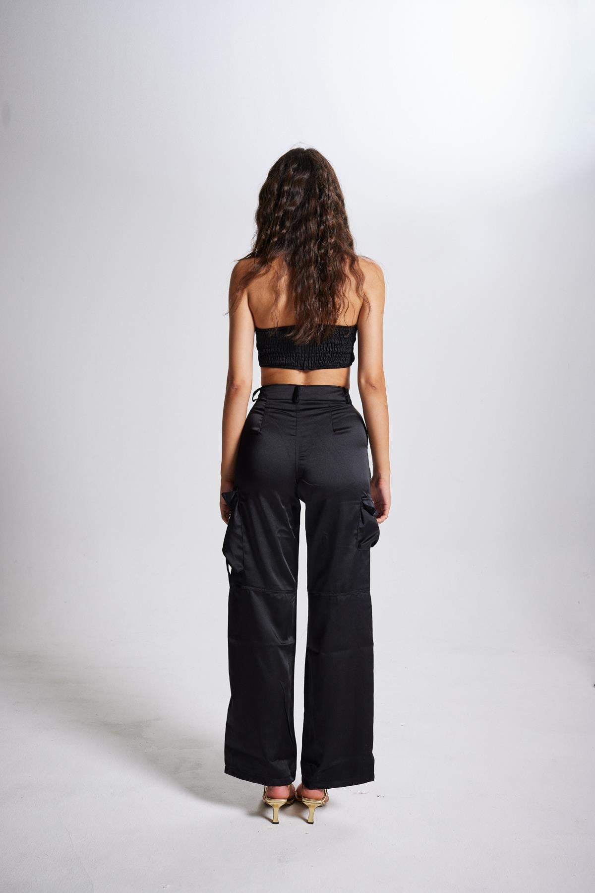 Image of Crop Model Balenli Saten Maddy Büstiyer Siyah