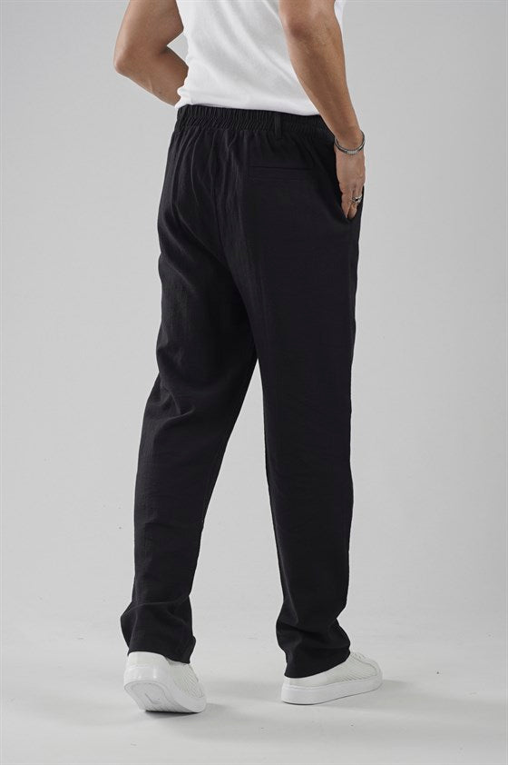 Image of Baggy Fit Kalıp Pamuklu Keten Pantolon