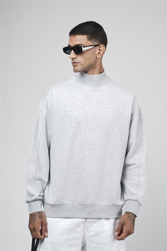 Image of Balıkçı Yaka Oversize Kalıp Erkek Sweatshirt