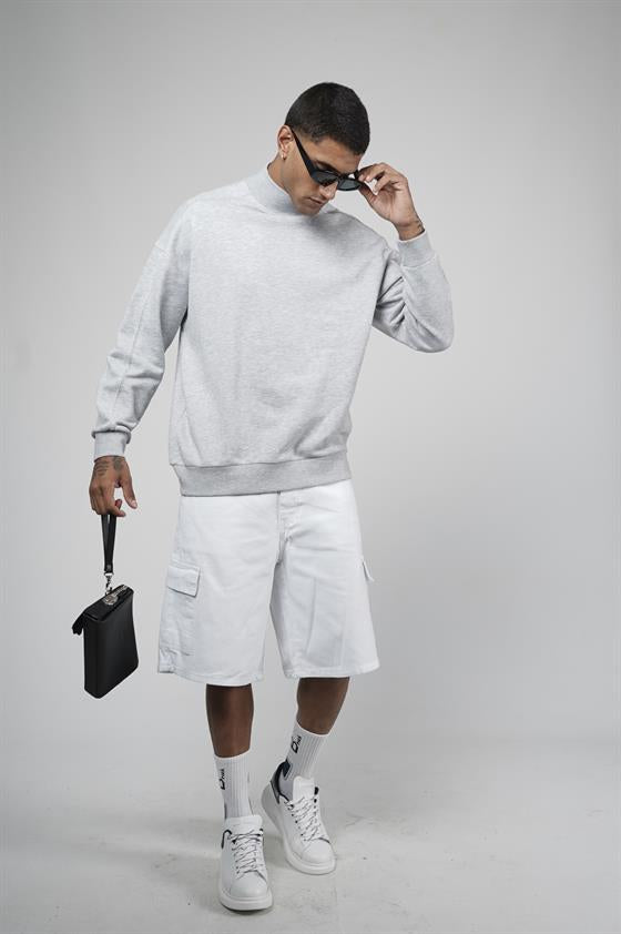 Image of Balıkçı Yaka Oversize Kalıp Erkek Sweatshirt