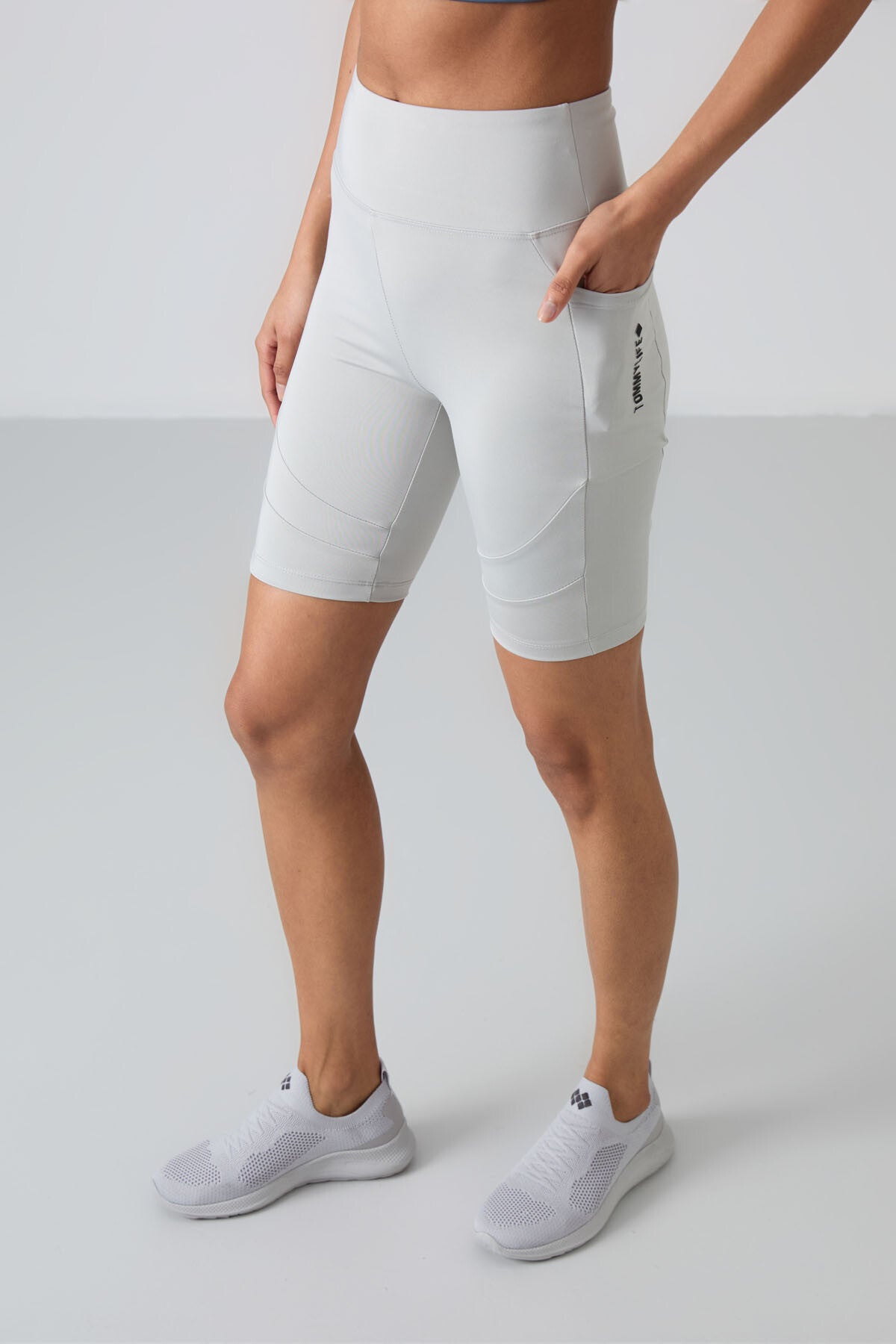 Image of Taş Esnek Standart Fit Performans Kadın Biker Tayt - 91012