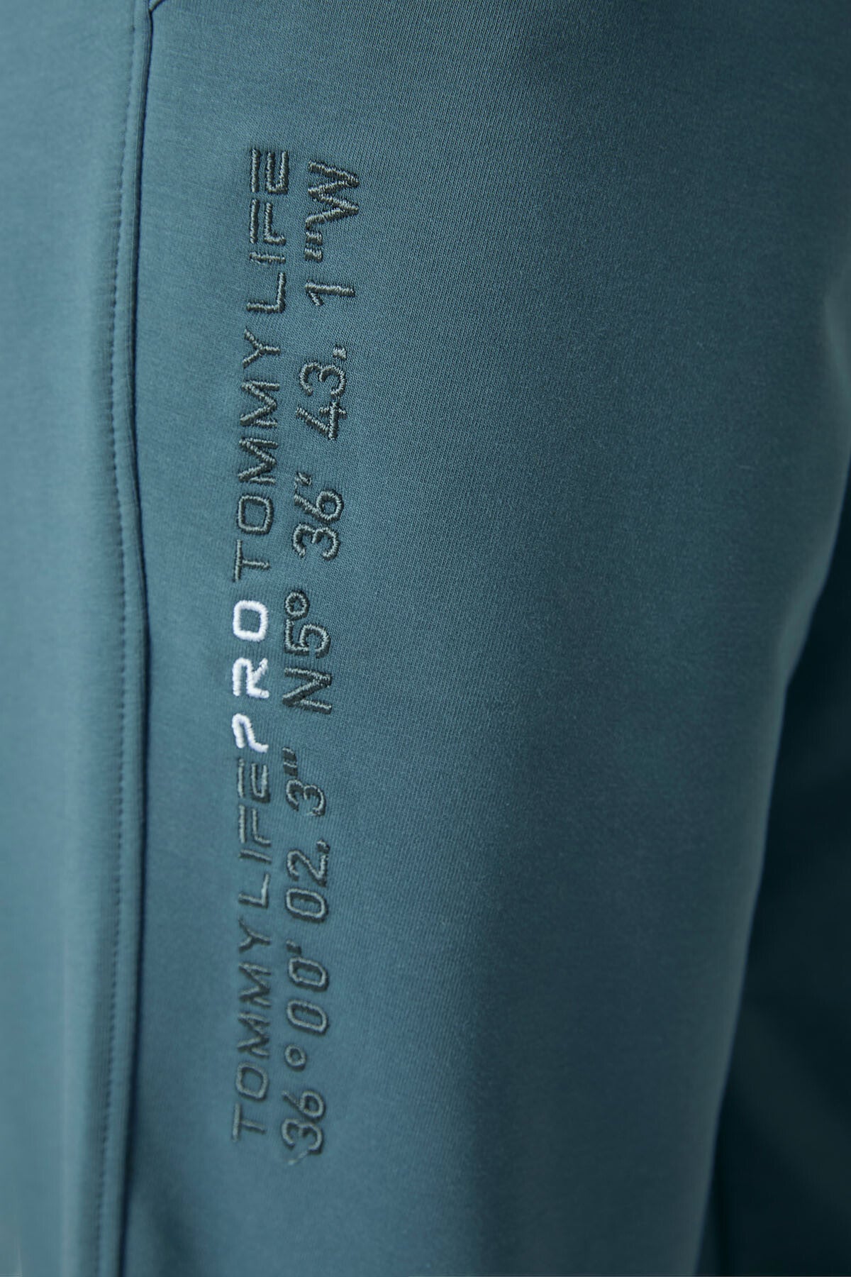 Image of Orman Yeşili Kapüşonlu Kanguru Cep Oversize Lastik Paça Kadın Eşofman Takımı - 95288