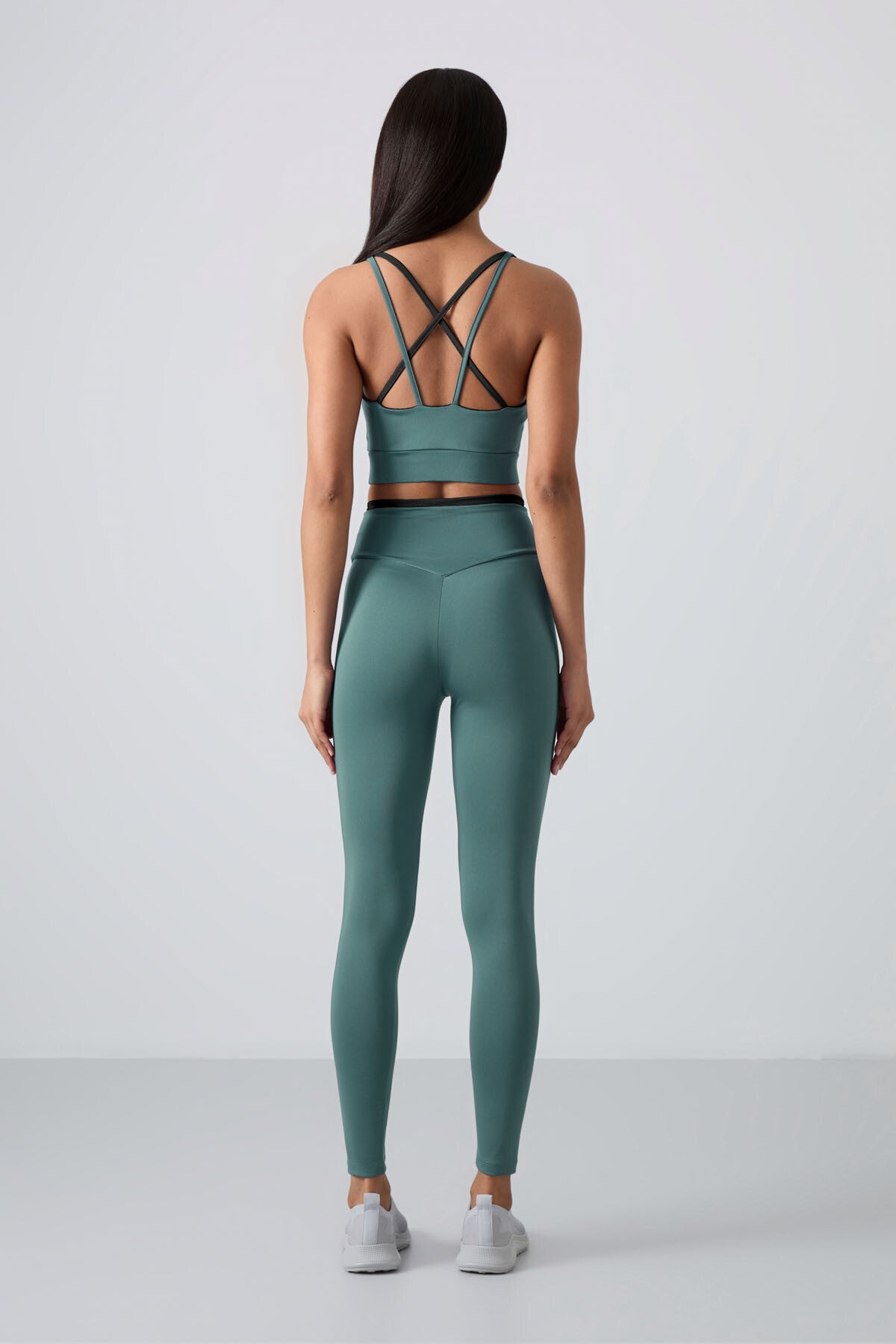 Image of Mint Yeşili Esnek Standart Fit Performans Kadın Tayt Takım - 95333