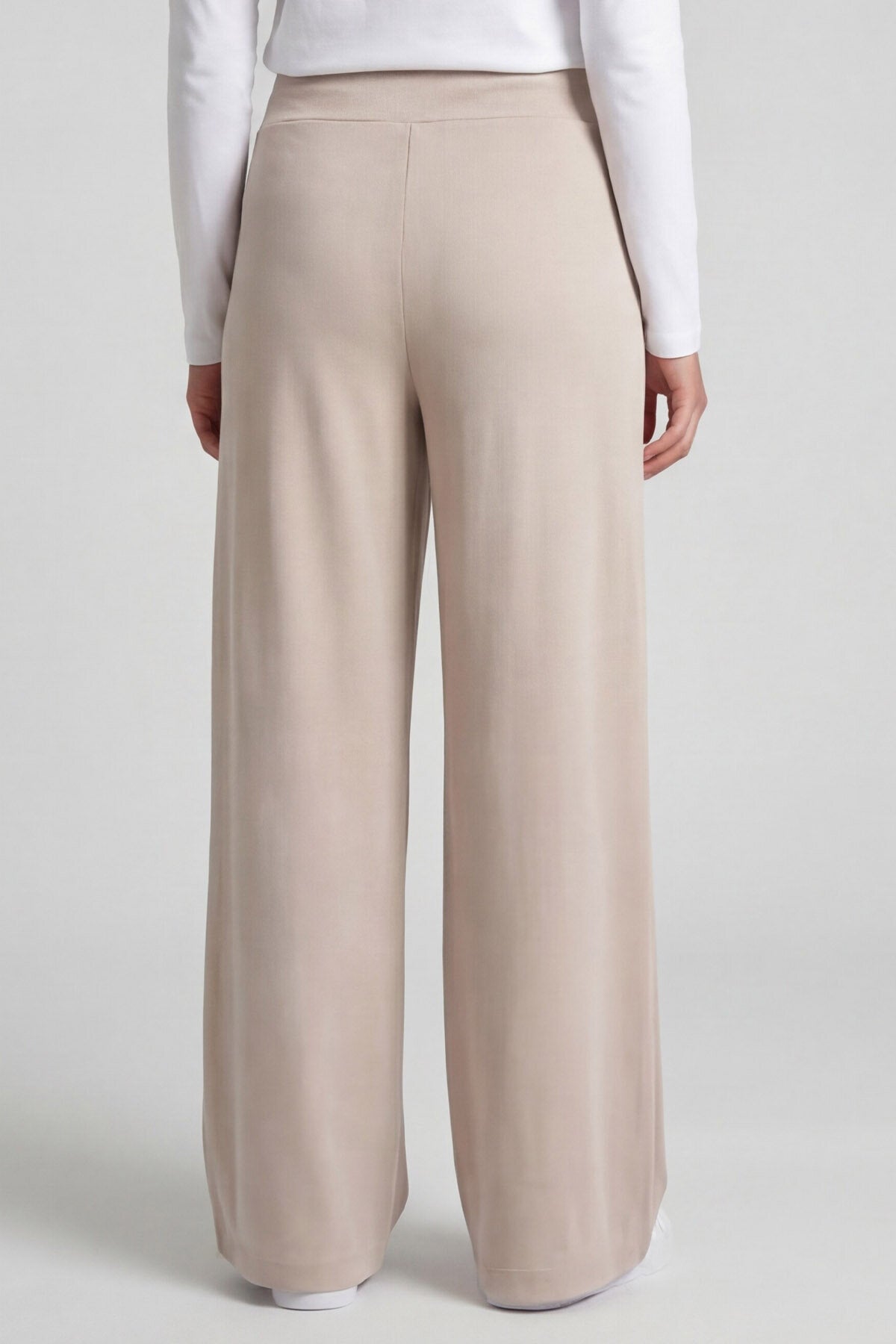 Image of Bej Comfort Fit Geniş Paça Korsajlı Palazzo Kadın Pantolon - 94681