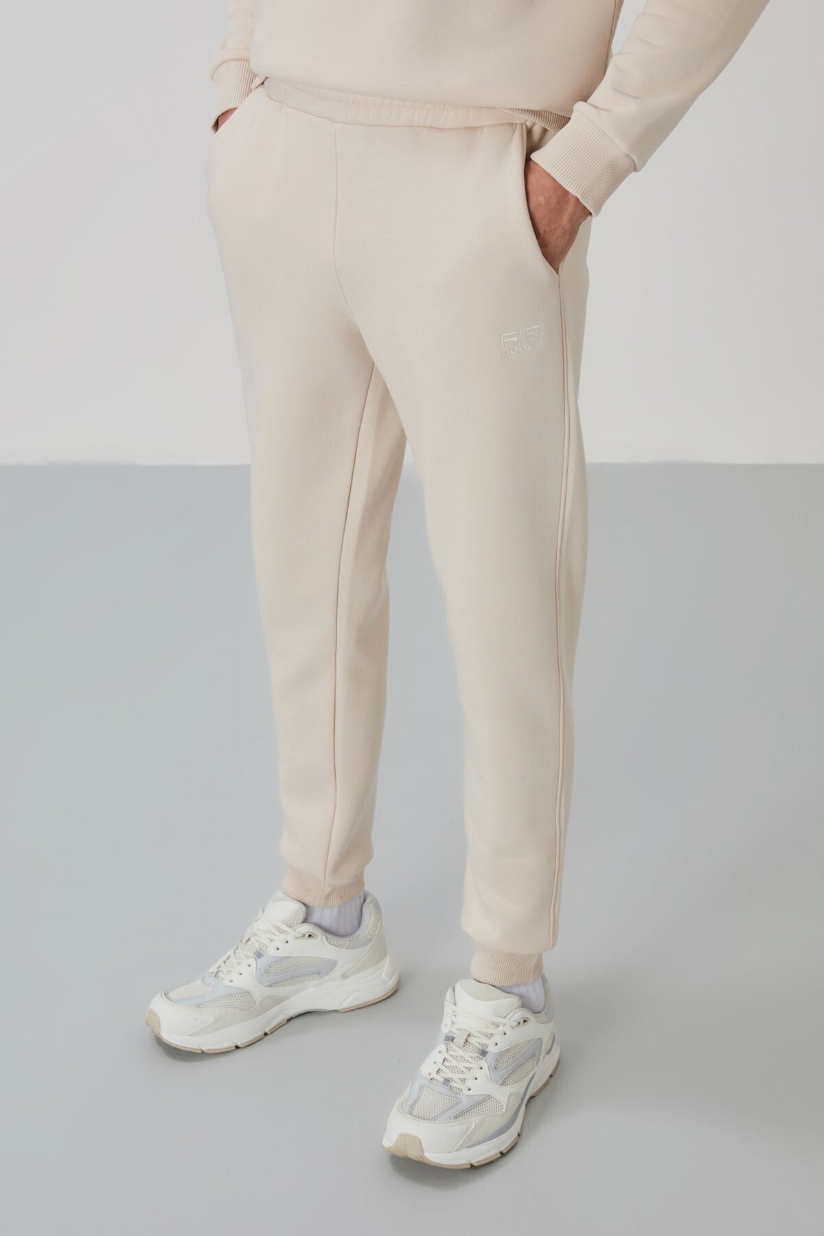 Image of Set trening Andy bej din fleece pentru bărbați - 85190