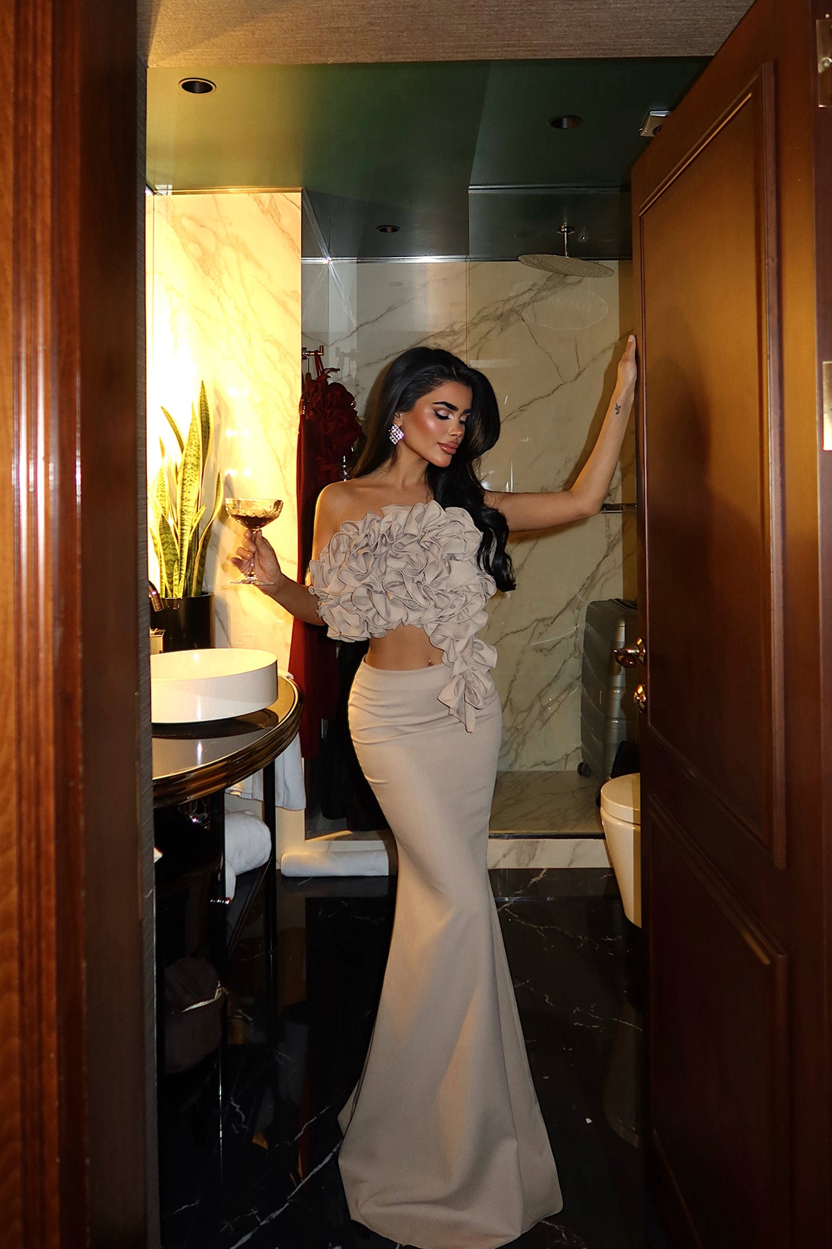 Image of Bej Ruffle Takım ATE-4431
