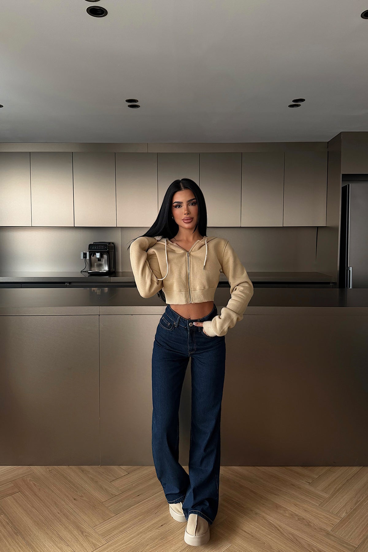 Image of Bej Caiden Crop Hırka ATE-4858