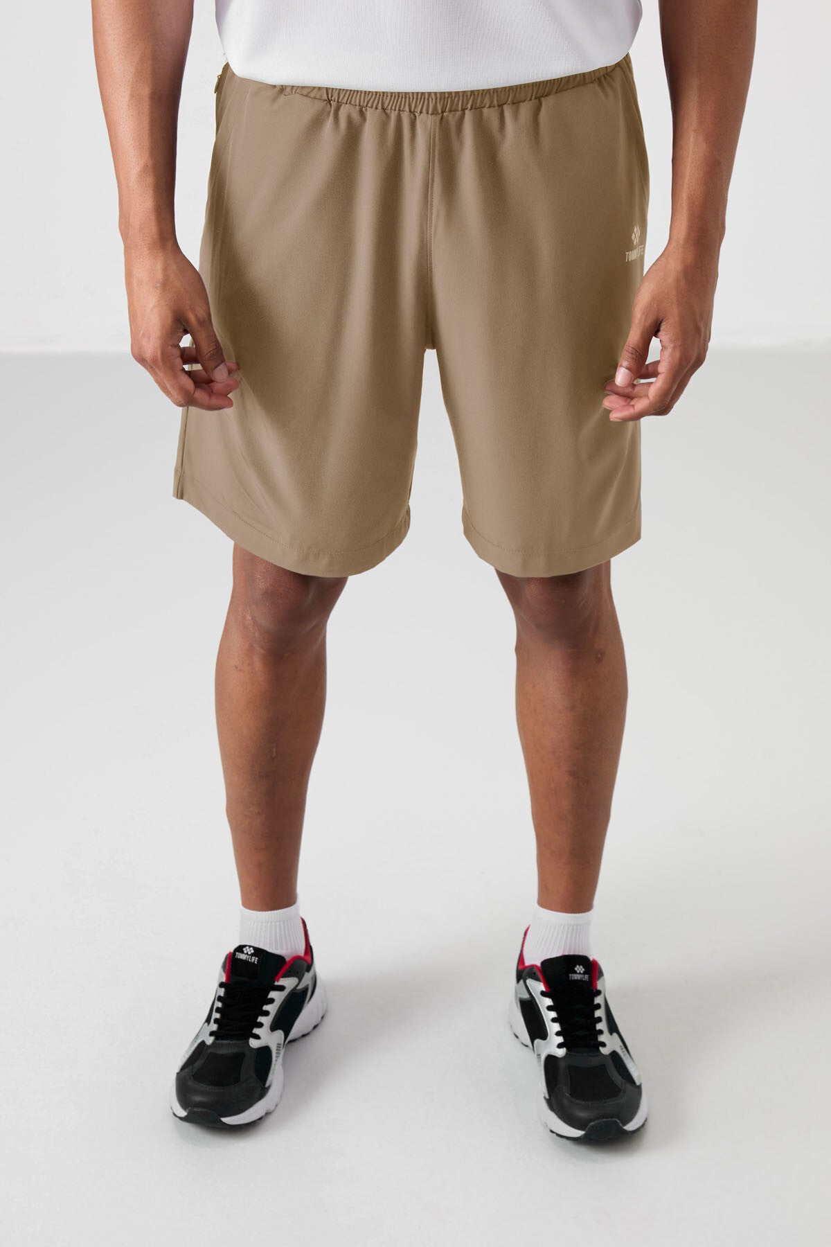 Image of Bej Kalın Yumuşak Comfort Fit Erkek Şort - 81268