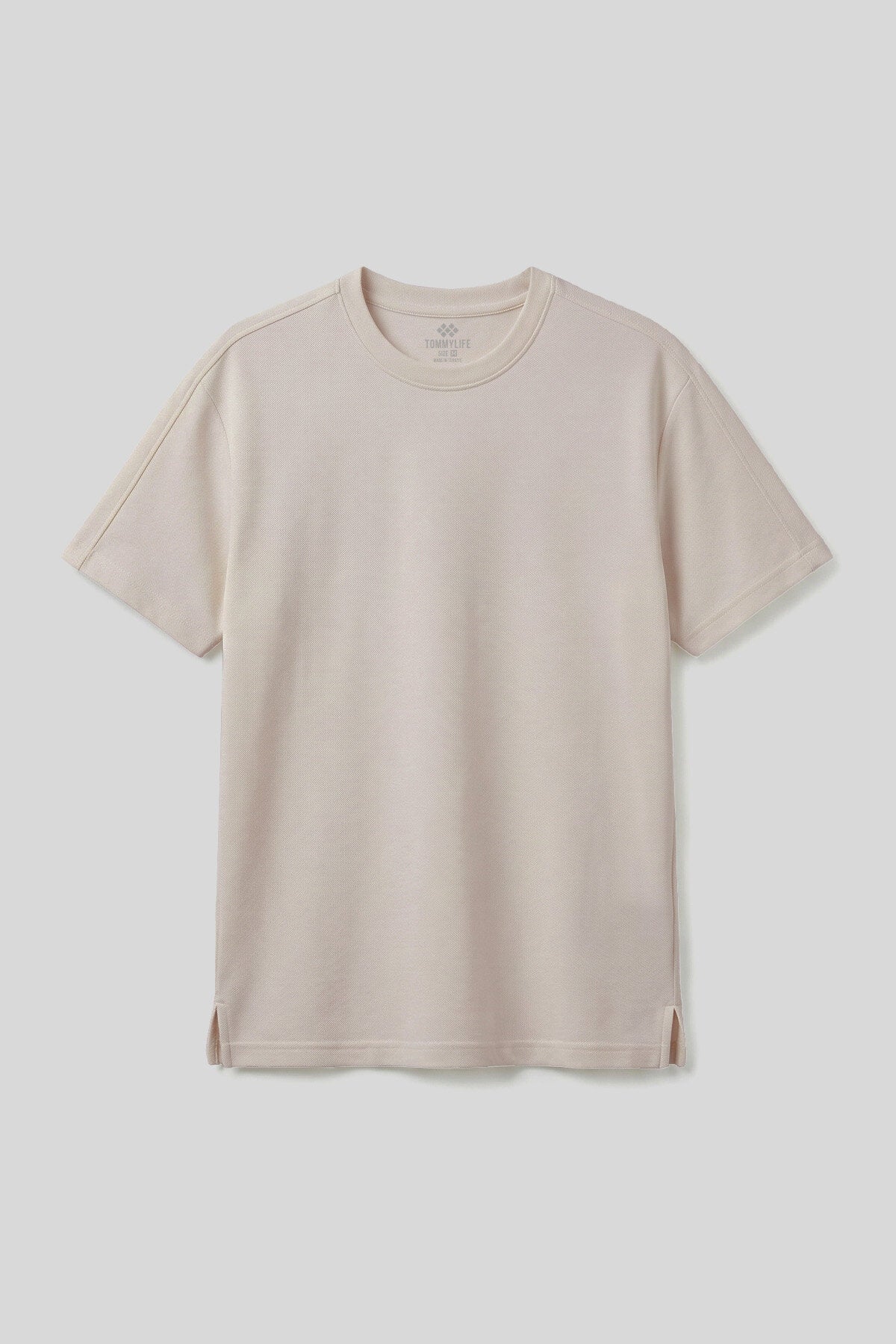 Image of Bej Rahat Form Esnek Nefes Alabilir Erkek T-Shirt - 88495