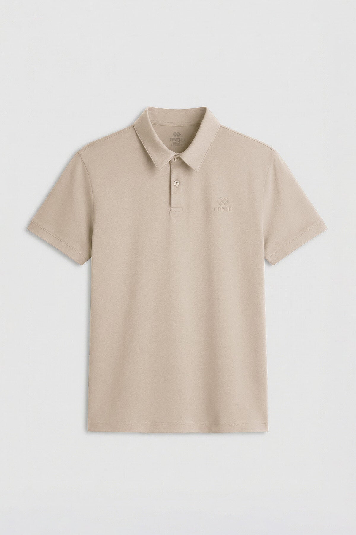 Image of Bej Standart Kalıp Basic Polo Yaka Erkek T-Shirt - 87748