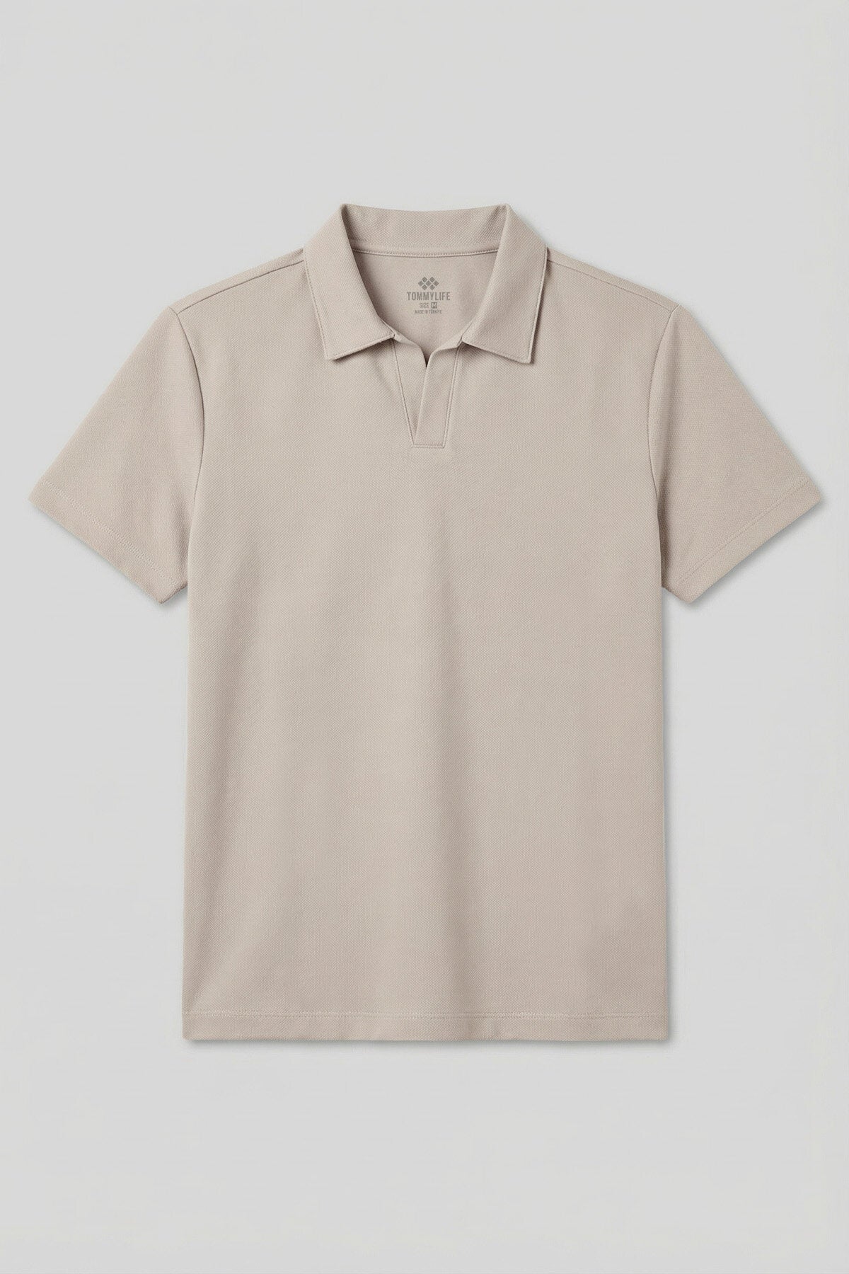Image of Bej Rahat Form Yumuşak Dokulu Polo Yaka Erkek T-Shirt - 88496